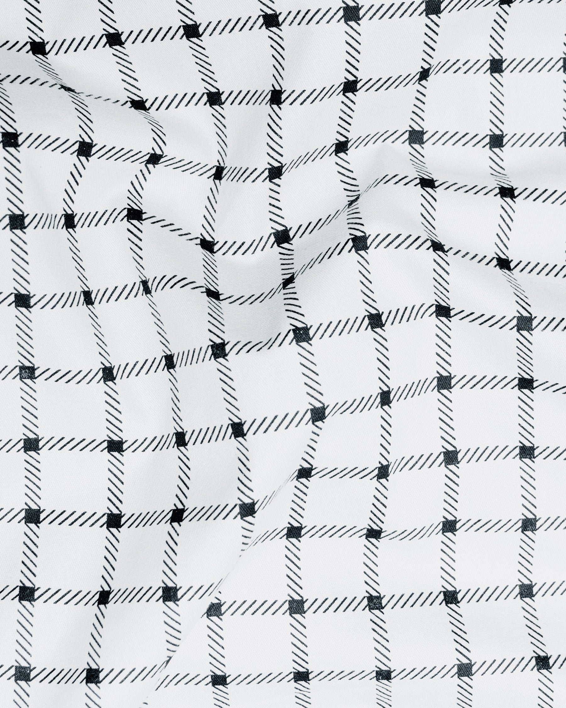 Grey with twill Black Windowpane Premium Cotton Shirt