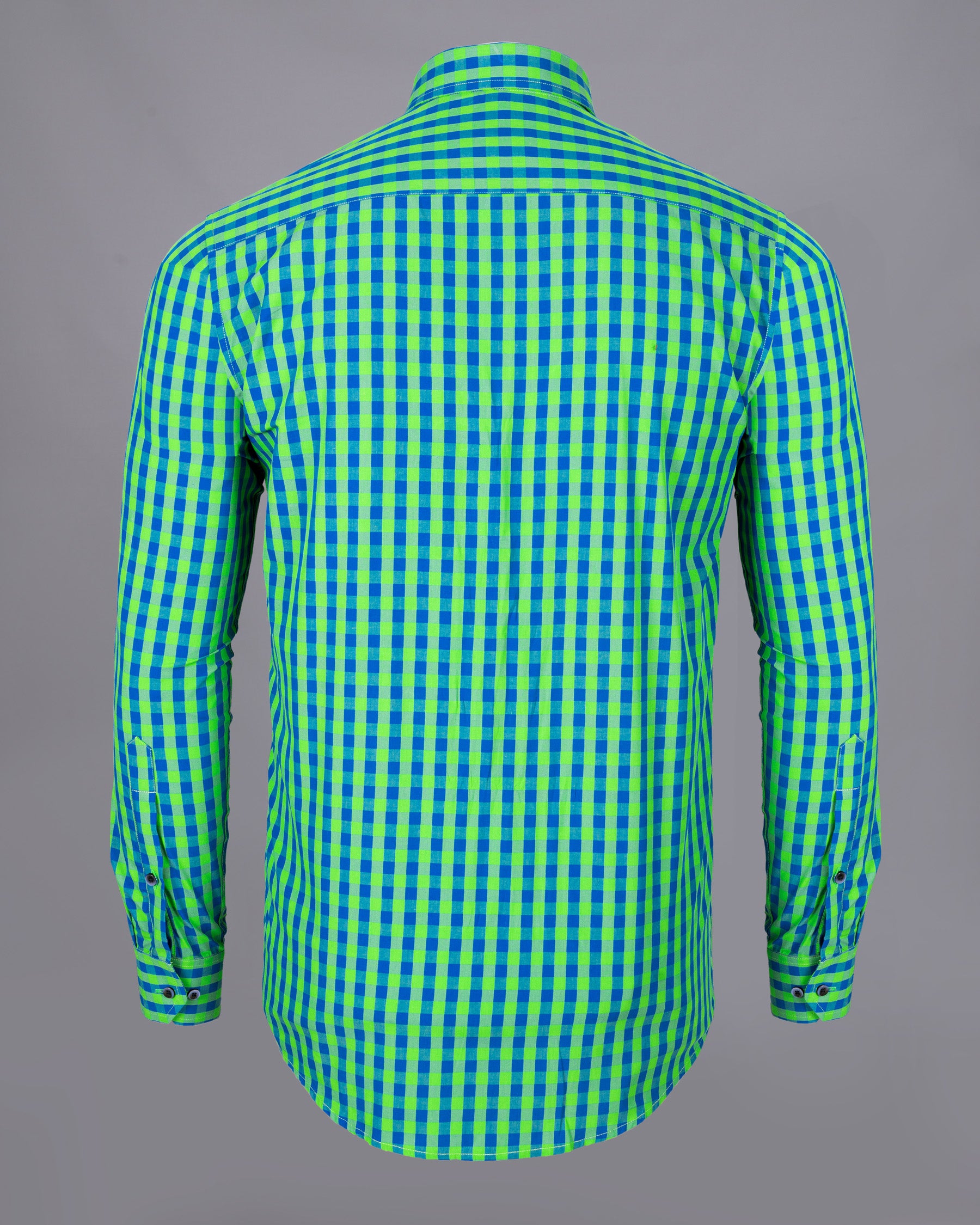 Screamin’ Green and Smalt Blue Premium Cotton Shirt
