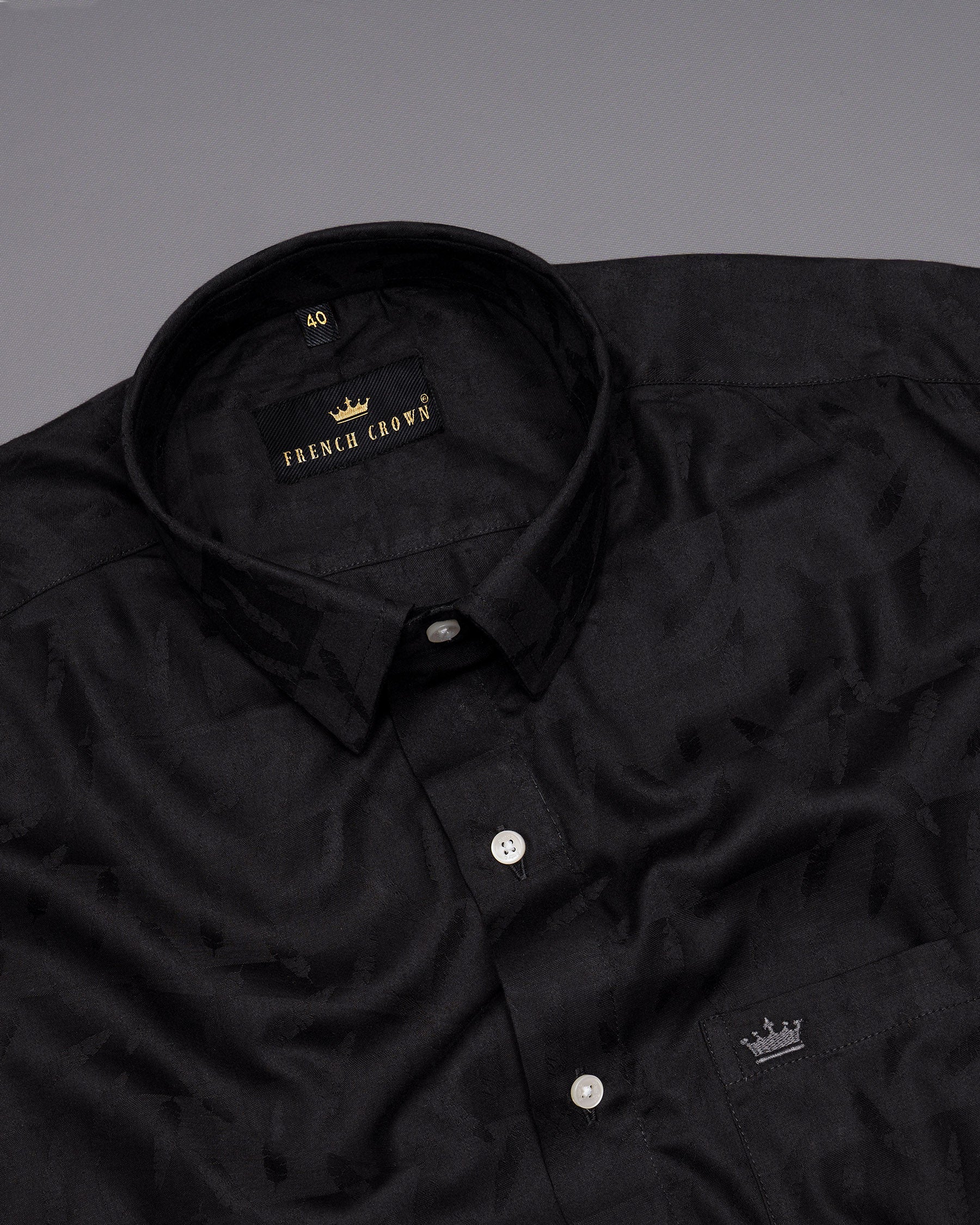 Jade Black Jacquard Textured Premium Giza Cotton Shirt 5169-38, 5169-H-38, 5169-39, 5169-H-39, 5169-40, 5169-H-40, 5169-42, 5169-H-42, 5169-44, 5169-H-44, 5169-46, 5169-H-46, 5169-48, 5169-H-48, 5169-50, 5169-H-50, 5169-52, 5169-H-52