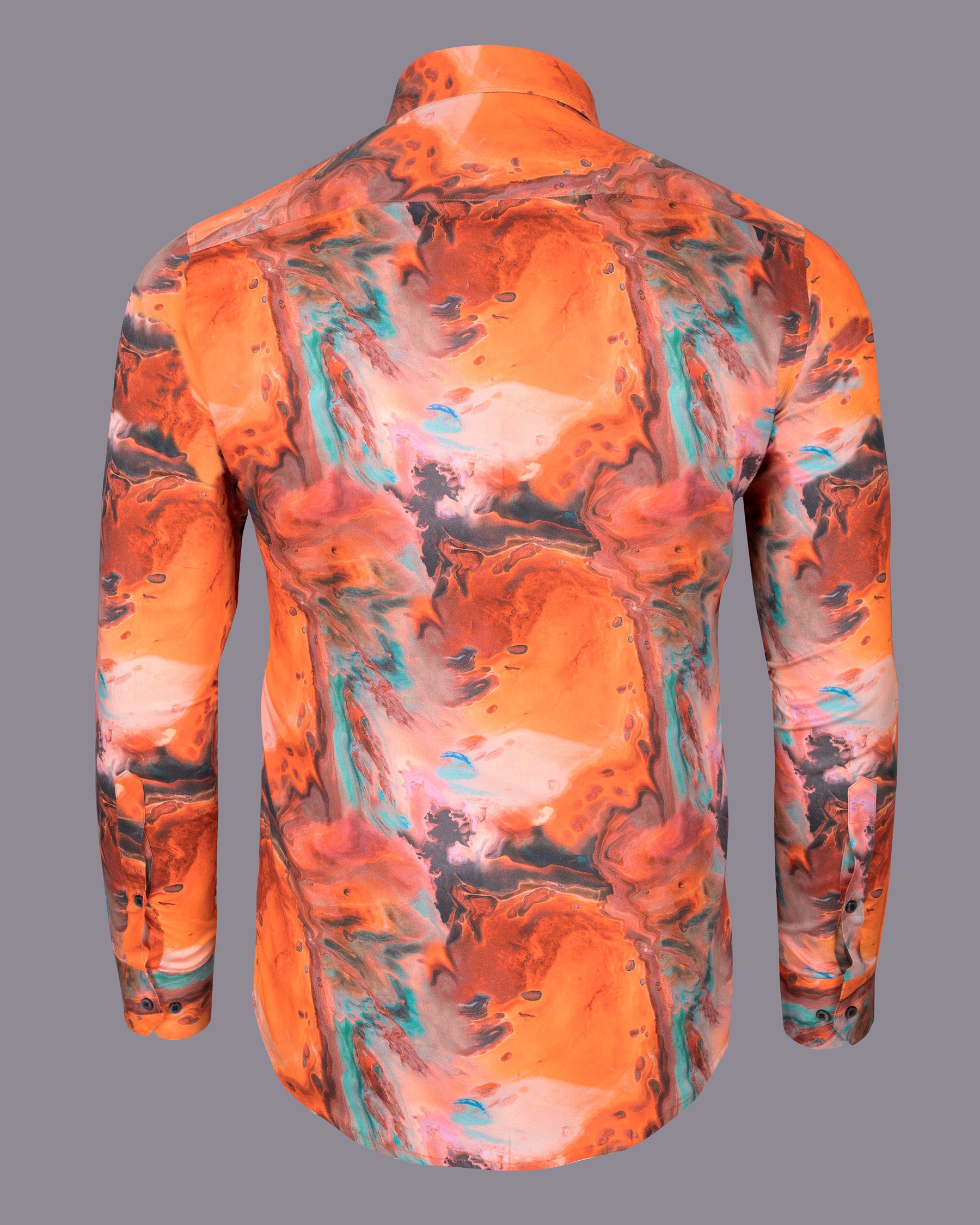 Coral Orange Fluid Printed Premium Cotton Shirt 5194-BLK-38, 5194-BLK-H-38, 5194-BLK-39, 5194-BLK-H-39, 5194-BLK-40, 5194-BLK-H-40, 5194-BLK-42, 5194-BLK-H-42, 5194-BLK-44, 5194-BLK-H-44, 5194-BLK-46, 5194-BLK-H-46, 5194-BLK-48, 5194-BLK-H-48, 5194-BLK-50, 5194-BLK-H-50, 5194-BLK-52, 5194-BLK-H-52