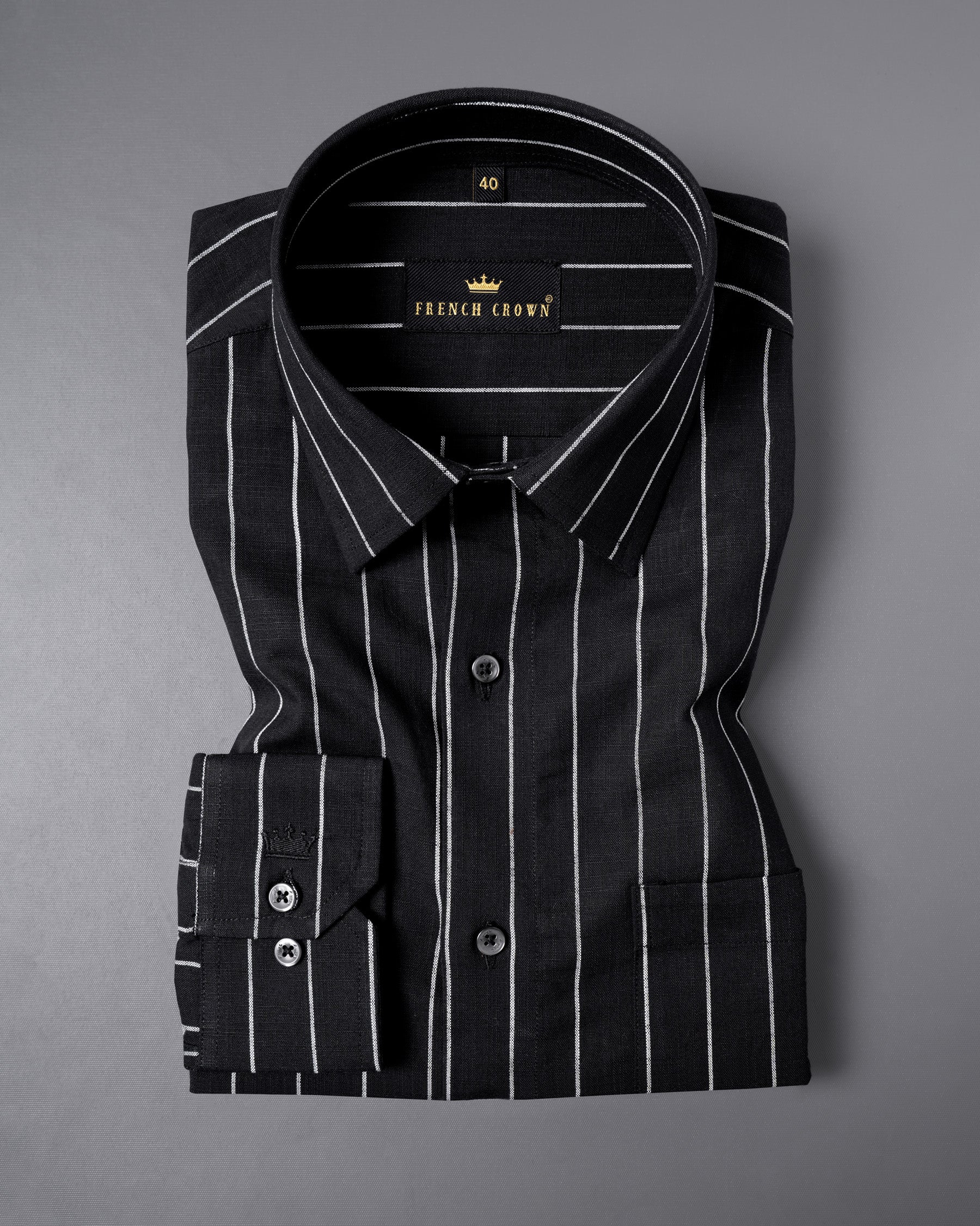 Jade Black with White Striped Dobby Textured Premium Giza Cotton Shirt 5348-BLK-38, 5348-BLK-H-38, 5348-BLK-39, 5348-BLK-H-39, 5348-BLK-40, 5348-BLK-H-40, 5348-BLK-42, 5348-BLK-H-42, 5348-BLK-44, 5348-BLK-H-44, 5348-BLK-46, 5348-BLK-H-46, 5348-BLK-48, 5348-BLK-H-48, 5348-BLK-50, 5348-BLK-H-50, 5348-BLK-52, 5348-BLK-H-52