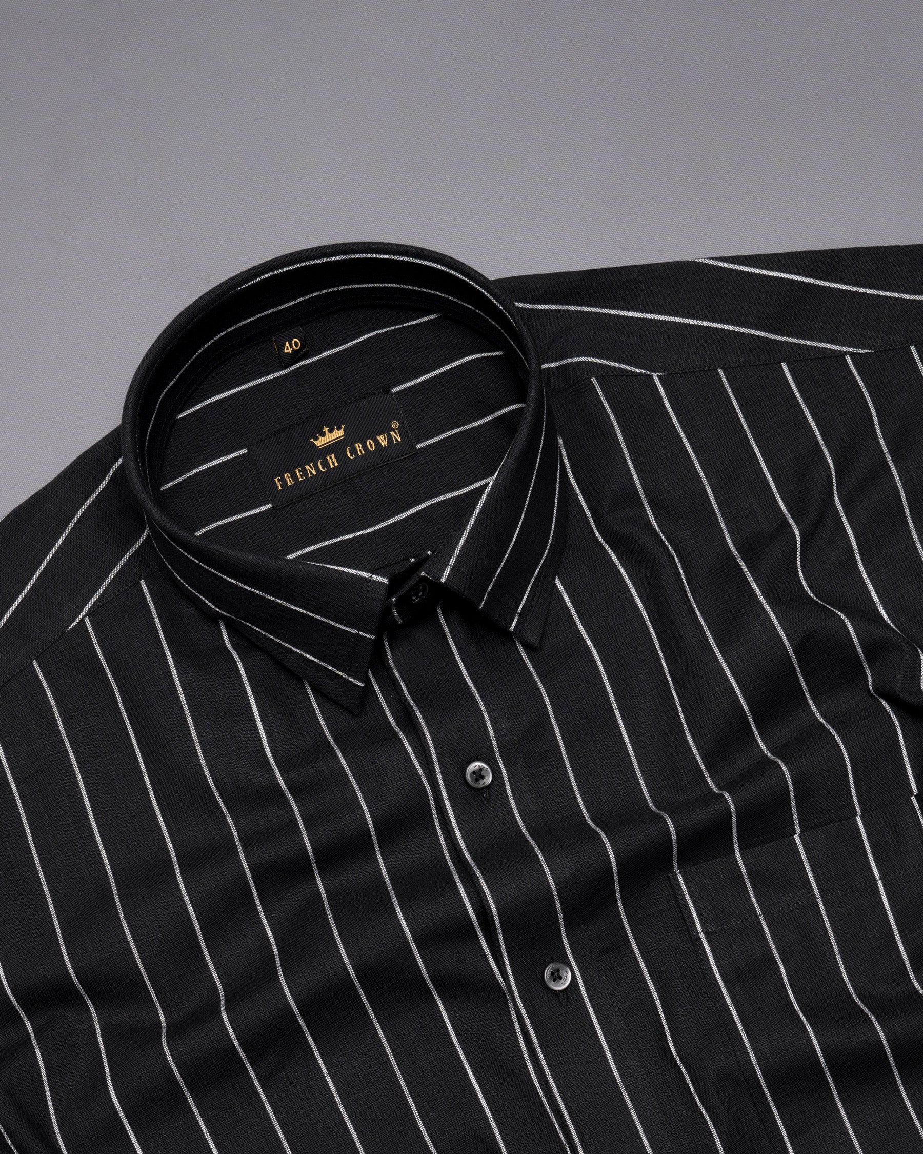 Jade Black with White Striped Dobby Textured Premium Giza Cotton Shirt 5348-BLK-38, 5348-BLK-H-38, 5348-BLK-39, 5348-BLK-H-39, 5348-BLK-40, 5348-BLK-H-40, 5348-BLK-42, 5348-BLK-H-42, 5348-BLK-44, 5348-BLK-H-44, 5348-BLK-46, 5348-BLK-H-46, 5348-BLK-48, 5348-BLK-H-48, 5348-BLK-50, 5348-BLK-H-50, 5348-BLK-52, 5348-BLK-H-52