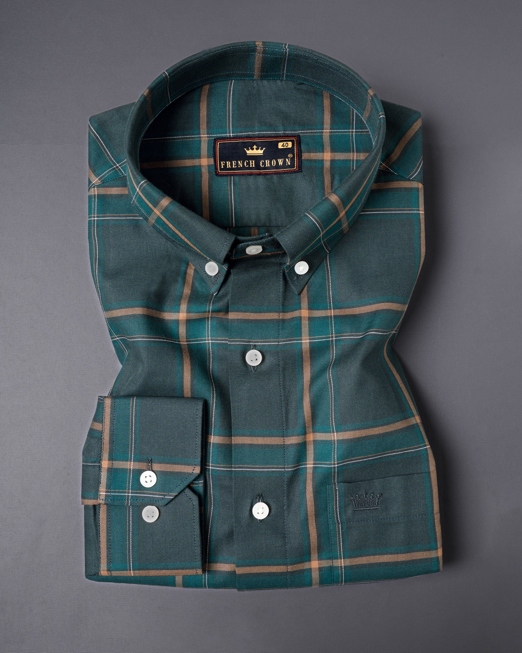 Sherpa Green Twill Plaid Premium Cotton Shirt 5380-BD-38, 5380-BD-H-38, 5380-BD-39, 5380-BD-H-39, 5380-BD-40, 5380-BD-H-40, 5380-BD-42, 5380-BD-H-42, 5380-BD-44, 5380-BD-H-44, 5380-BD-46, 5380-BD-H-46, 5380-BD-48, 5380-BD-H-48, 5380-BD-50, 5380-BD-H-50, 5380-BD-52, 5380-BD-H-52