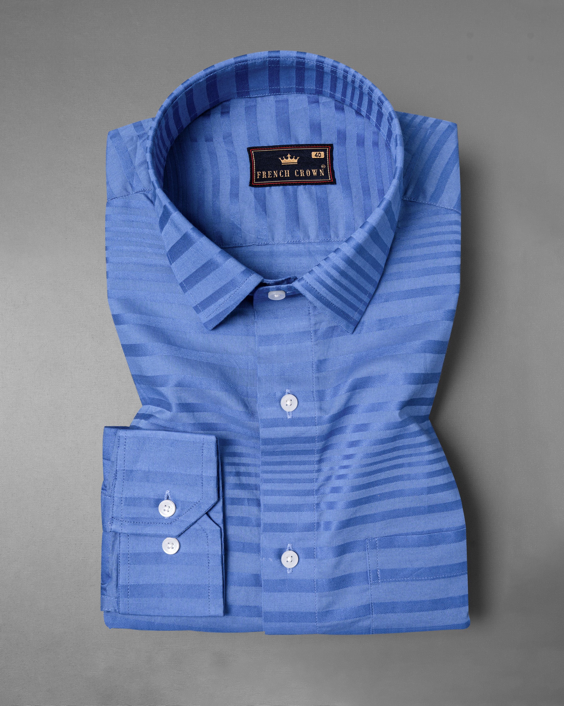 Endeavour Blue Striped Dobby Textured Premium Giza Cotton Shirt 5533-38, 5533-H-38, 5533-39, 5533-H-39, 5533-40, 5533-H-40, 5533-42, 5533-H-42, 5533-44, 5533-H-44, 5533-46, 5533-H-46, 5533-48, 5533-H-48, 5533-50, 5533-H-50, 5533-52, 5533-H-52
