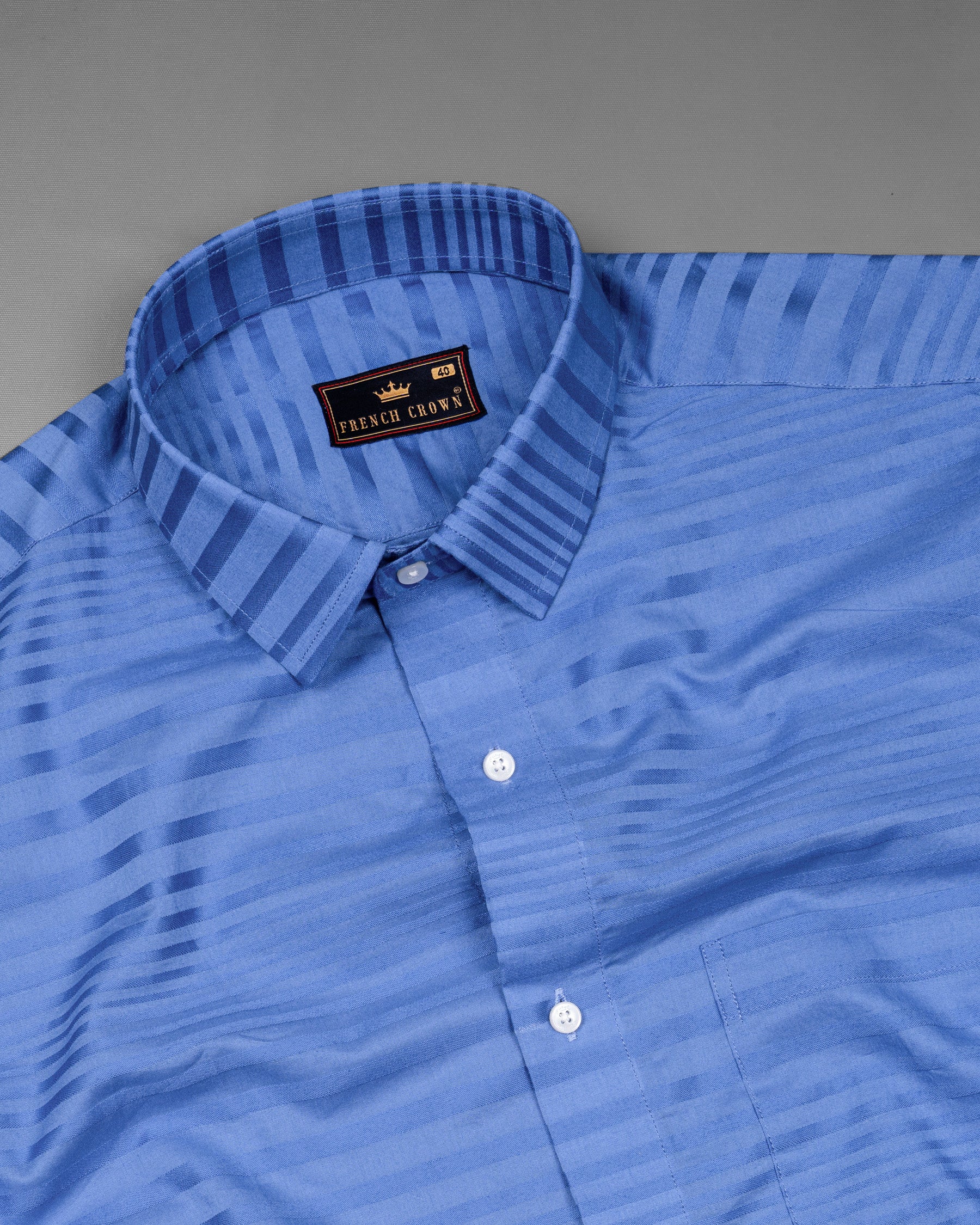 Endeavour Blue Striped Dobby Textured Premium Giza Cotton Shirt 5533-38, 5533-H-38, 5533-39, 5533-H-39, 5533-40, 5533-H-40, 5533-42, 5533-H-42, 5533-44, 5533-H-44, 5533-46, 5533-H-46, 5533-48, 5533-H-48, 5533-50, 5533-H-50, 5533-52, 5533-H-52