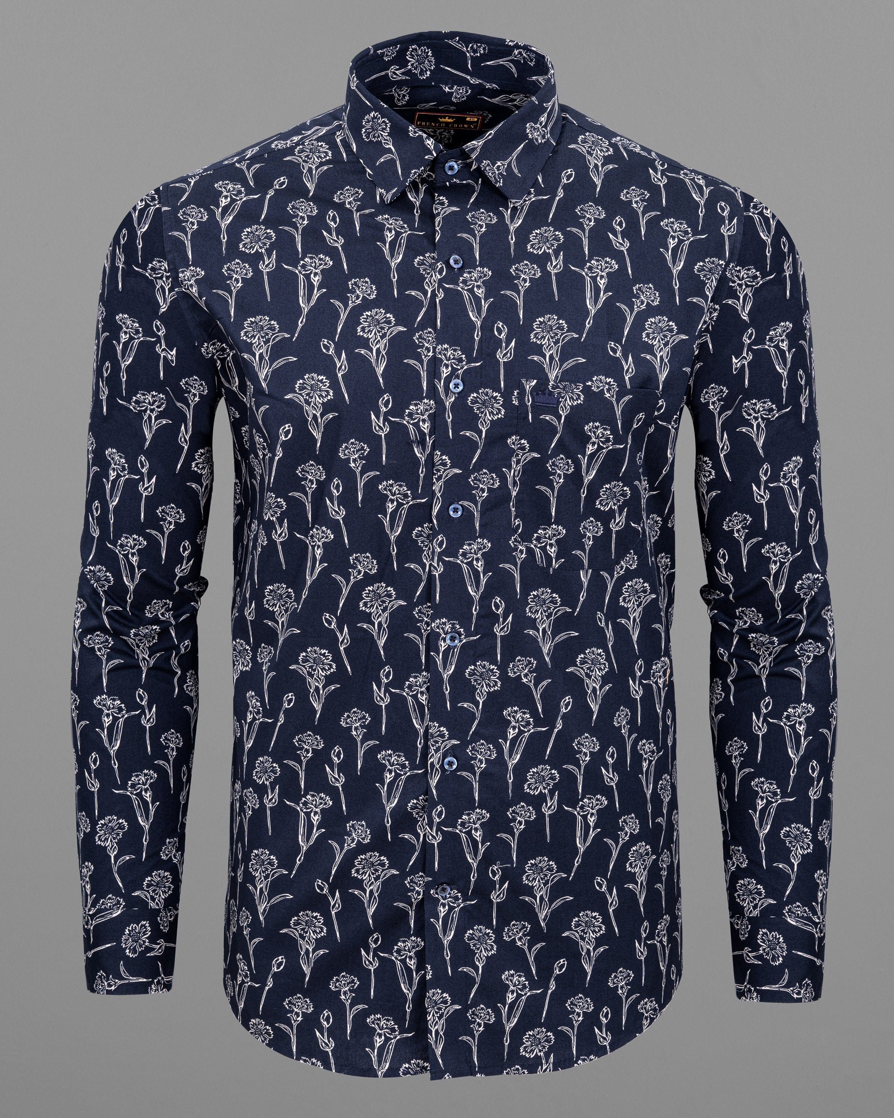 Navy Blue Floral Printed Premium Cotton Shirt 5535-BLE-38, 5535-BLE-H-38, 5535-BLE-39, 5535-BLE-H-39, 5535-BLE-40, 5535-BLE-H-40, 5535-BLE-42, 5535-BLE-H-42, 5535-BLE-44, 5535-BLE-H-44, 5535-BLE-46, 5535-BLE-H-46, 5535-BLE-48, 5535-BLE-H-48, 5535-BLE-50, 5535-BLE-H-50, 5535-BLE-52, 5535-BLE-H-52