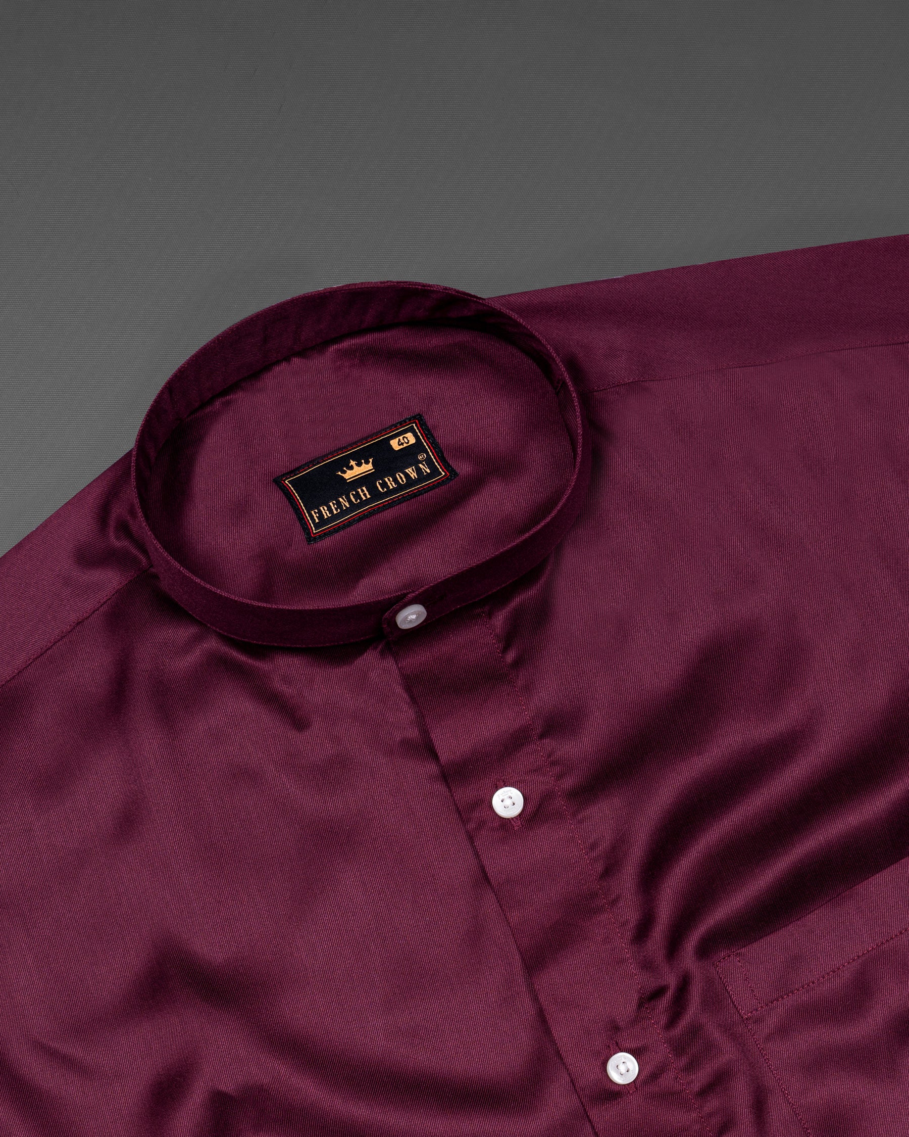 Burgundy Mandarin Collar Tencel Shirt 5625-M-38, 5625-M-H-38, 5625-M-39, 5625-M-H-39, 5625-M-40, 5625-M-H-40, 5625-M-42, 5625-M-H-42, 5625-M-44, 5625-M-H-44, 5625-M-46, 5625-M-H-46, 5625-M-48, 5625-M-H-48, 5625-M-50, 5625-M-H-50, 5625-M-52, 5625-M-H-52