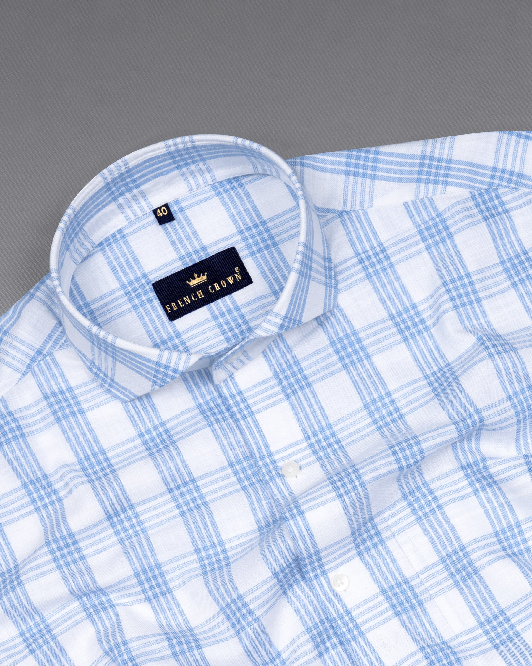 Solitude White Plaid Luxurious Linen Shirt 5634-CA-38, 5634-CA-H-38, 5634-CA-39, 5634-CA-H-39, 5634-CA-40, 5634-CA-H-40, 5634-CA-42, 5634-CA-H-42, 5634-CA-44, 5634-CA-H-44, 5634-CA-46, 5634-CA-H-46, 5634-CA-48, 5634-CA-H-48, 5634-CA-50, 5634-CA-H-50, 5634-CA-52, 5634-CA-H-52