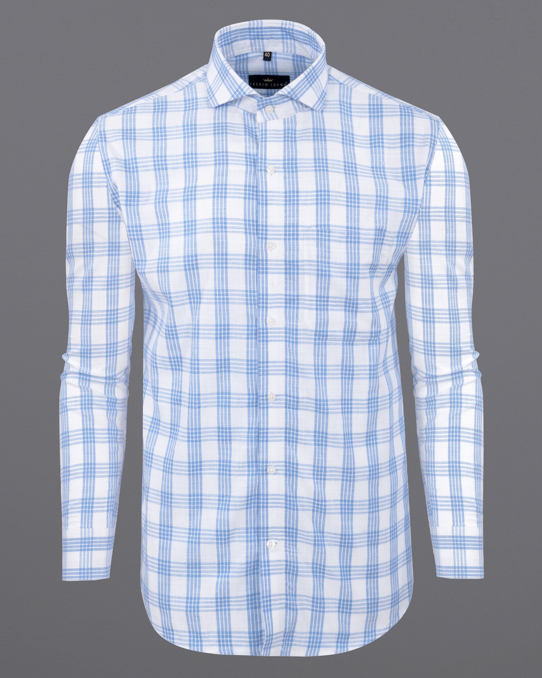 Solitude White Plaid Luxurious Linen Shirt 5634-CA-38, 5634-CA-H-38, 5634-CA-39, 5634-CA-H-39, 5634-CA-40, 5634-CA-H-40, 5634-CA-42, 5634-CA-H-42, 5634-CA-44, 5634-CA-H-44, 5634-CA-46, 5634-CA-H-46, 5634-CA-48, 5634-CA-H-48, 5634-CA-50, 5634-CA-H-50, 5634-CA-52, 5634-CA-H-52