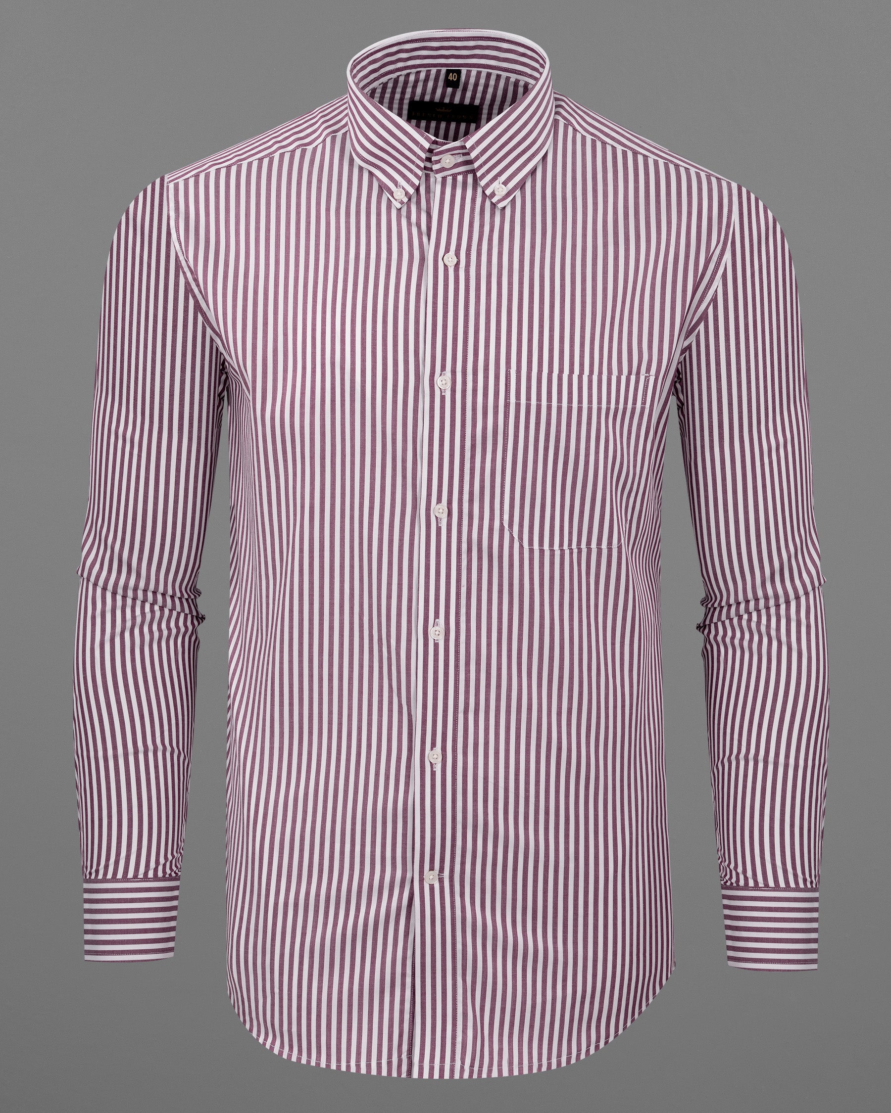 Alabaster White with Eggplant Striped Premium Cotton Shirt 5658-BD-38, 5658-BD-H-38, 5658-BD-39, 5658-BD-H-39, 5658-BD-40, 5658-BD-H-40, 5658-BD-42, 5658-BD-H-42, 5658-BD-44, 5658-BD-H-44, 5658-BD-46, 5658-BD-H-46, 5658-BD-48, 5658-BD-H-48, 5658-BD-50, 5658-BD-H-50, 5658-BD-52, 5658-BD-H-52