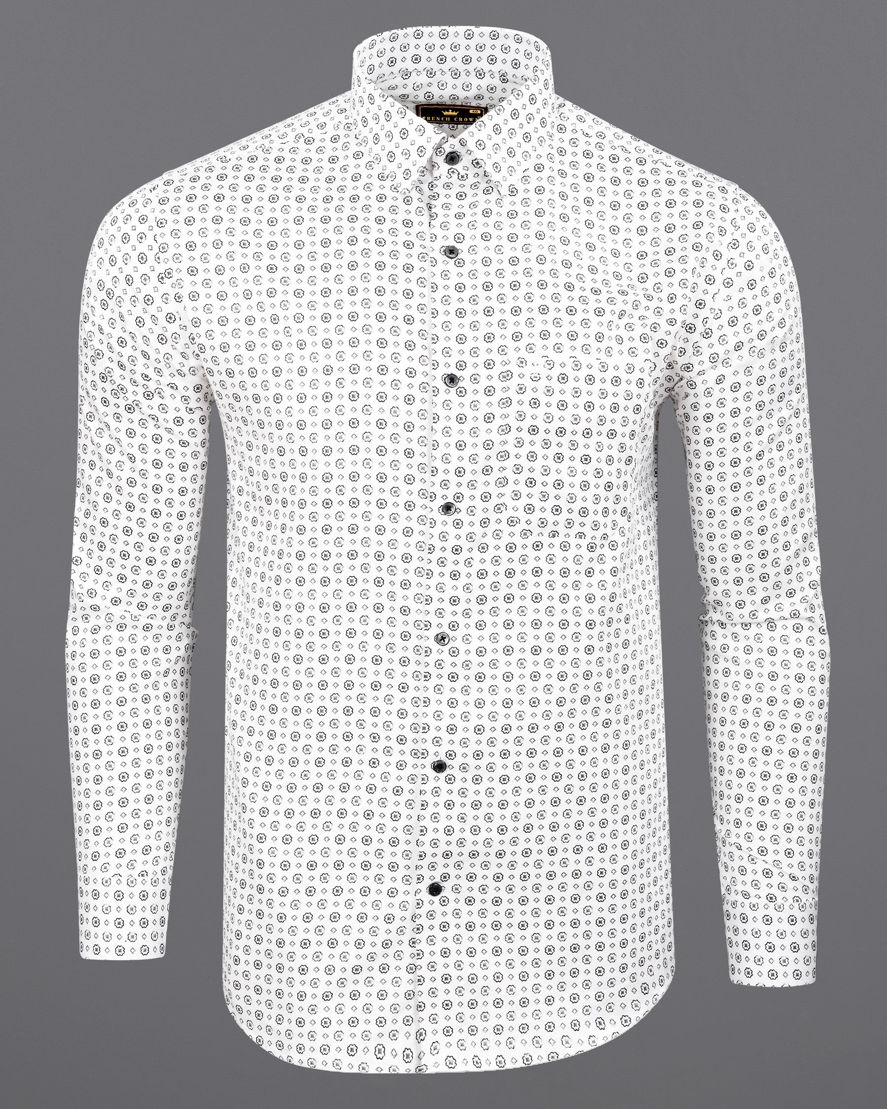 Bright White Flower Printed Super soft Premium Cotton Shirt 5729-BLK-38, 5729-BLK-H-38, 5729-BLK-39, 5729-BLK-H-39, 5729-BLK-40, 5729-BLK-H-40, 5729-BLK-42, 5729-BLK-H-42, 5729-BLK-44, 5729-BLK-H-44, 5729-BLK-46, 5729-BLK-H-46, 5729-BLK-48, 5729-BLK-H-48, 5729-BLK-50, 5729-BLK-H-50, 5729-BLK-52, 5729-BLK-H-52