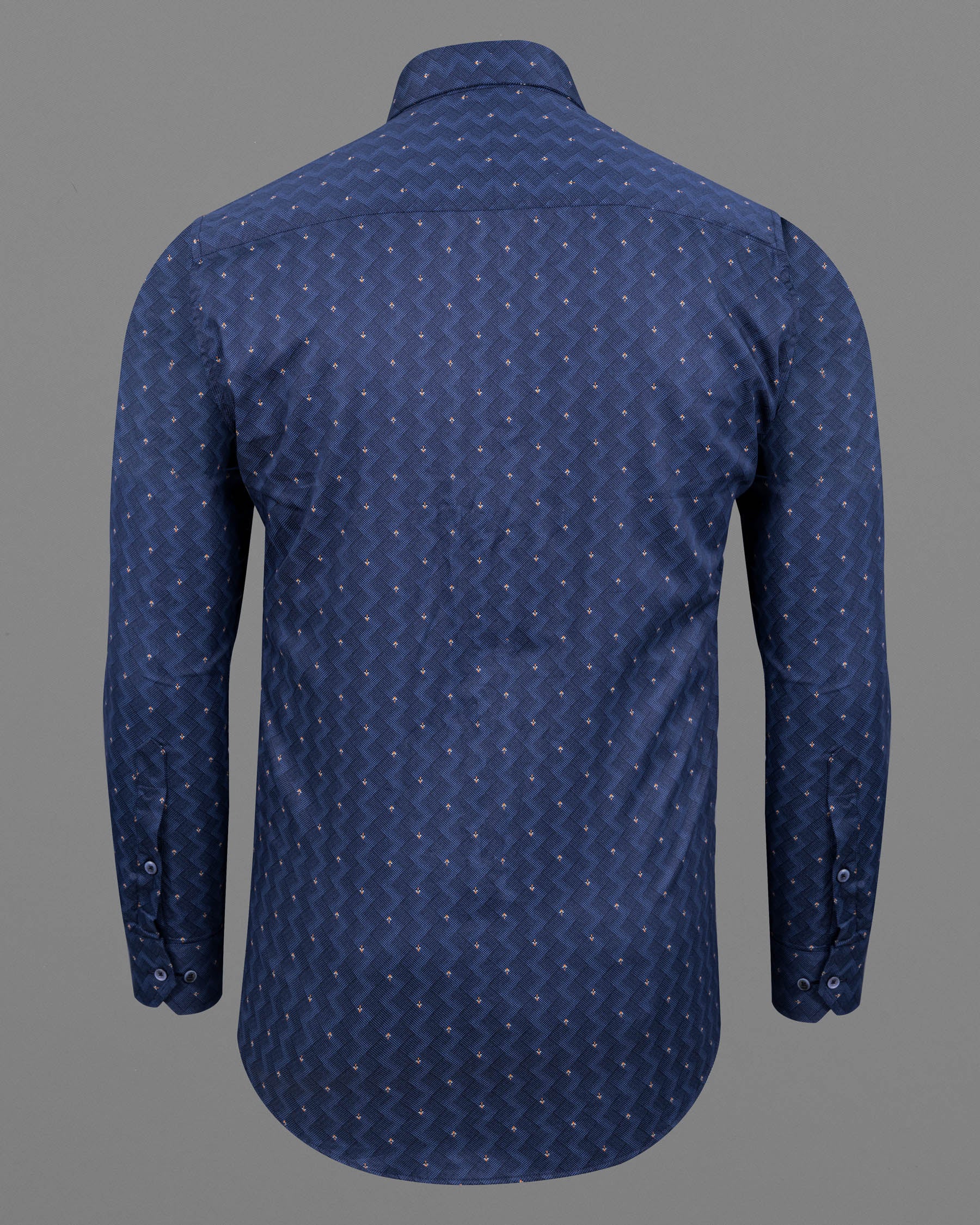 Marriner Blue and Jaffa Orange Geometrical Print Super Soft Premium Cotton Shirt 5836-BLE-38, 5836-BLE-H-38, 5836-BLE-39, 5836-BLE-H-39, 5836-BLE-40, 5836-BLE-H-40, 5836-BLE-42, 5836-BLE-H-42, 5836-BLE-44, 5836-BLE-H-44, 5836-BLE-46, 5836-BLE-H-46, 5836-BLE-48, 5836-BLE-H-48, 5836-BLE-50, 5836-BLE-H-50, 5836-BLE-52, 5836-BLE-H-52