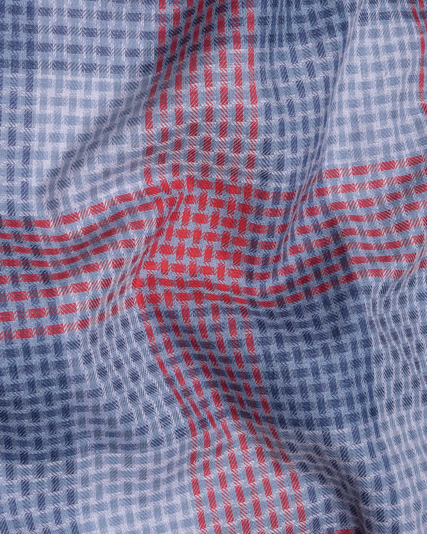 Cloud Burst Blue and Carmine Red Twill Plaid Premium Cotton Shirt 5895-MN-38, 5895-MN-H-38, 5895-MN-39, 5895-MN-H-39, 5895-MN-40, 5895-MN-H-40, 5895-MN-42, 5895-MN-H-42, 5895-MN-44, 5895-MN-H-44, 5895-MN-46, 5895-MN-H-46, 5895-MN-48, 5895-MN-H-48, 5895-MN-50, 5895-MN-H-50, 5895-MN-52, 5895-MN-H-52