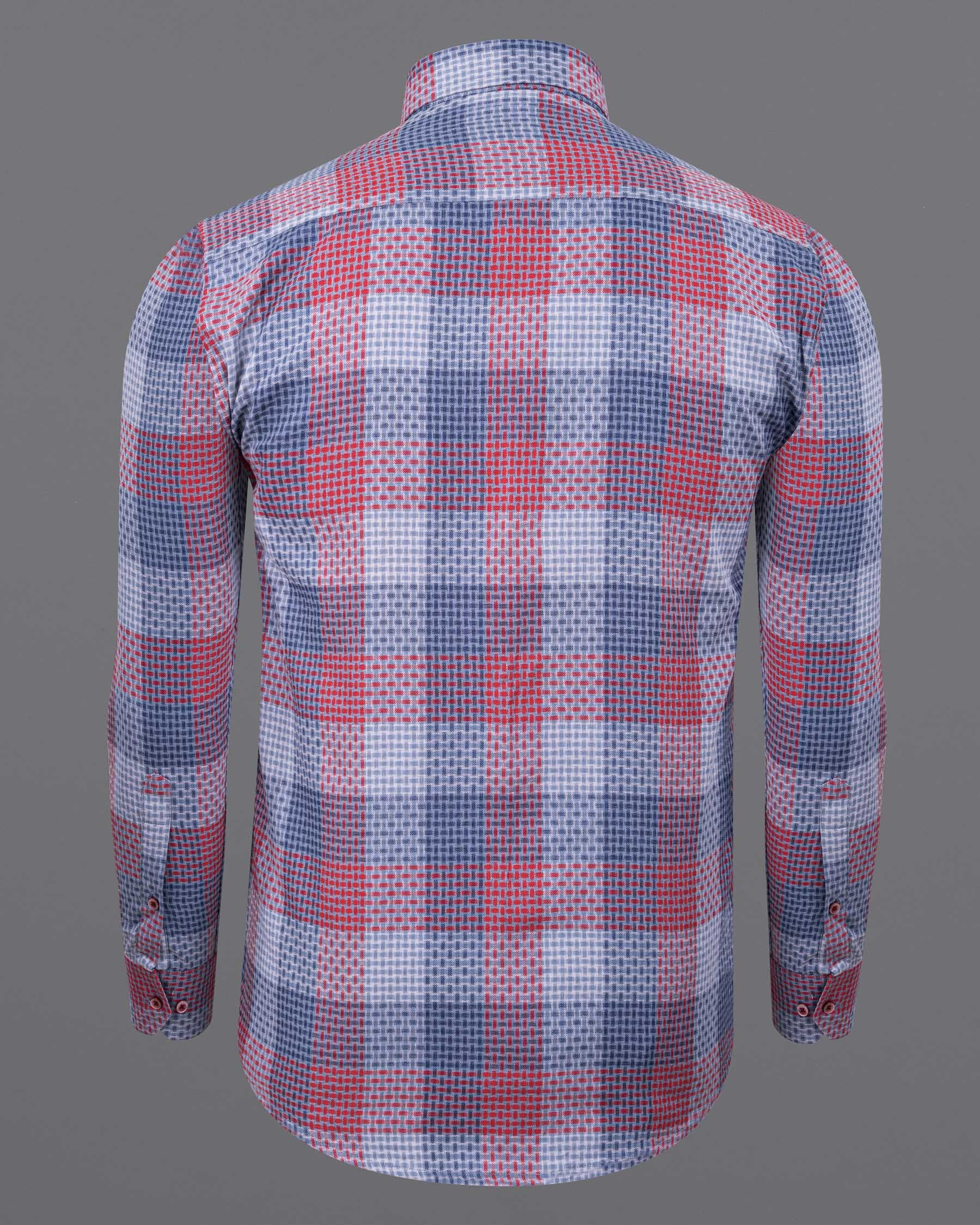 Cloud Burst Blue and Carmine Red Twill Plaid Premium Cotton Shirt 5895-MN-38, 5895-MN-H-38, 5895-MN-39, 5895-MN-H-39, 5895-MN-40, 5895-MN-H-40, 5895-MN-42, 5895-MN-H-42, 5895-MN-44, 5895-MN-H-44, 5895-MN-46, 5895-MN-H-46, 5895-MN-48, 5895-MN-H-48, 5895-MN-50, 5895-MN-H-50, 5895-MN-52, 5895-MN-H-52