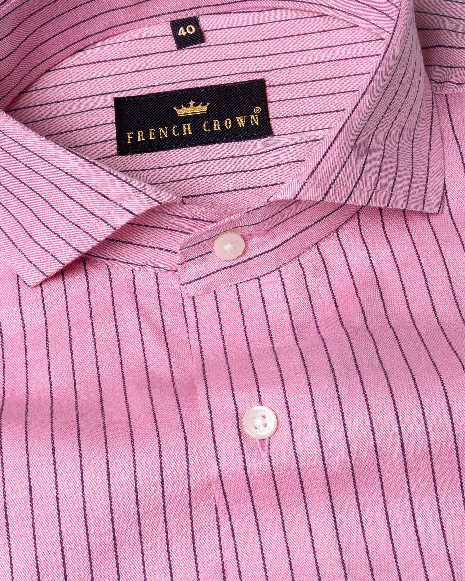 Pink Formal Stripes Premium Cotton Shirt For Men - Snitch Shirts