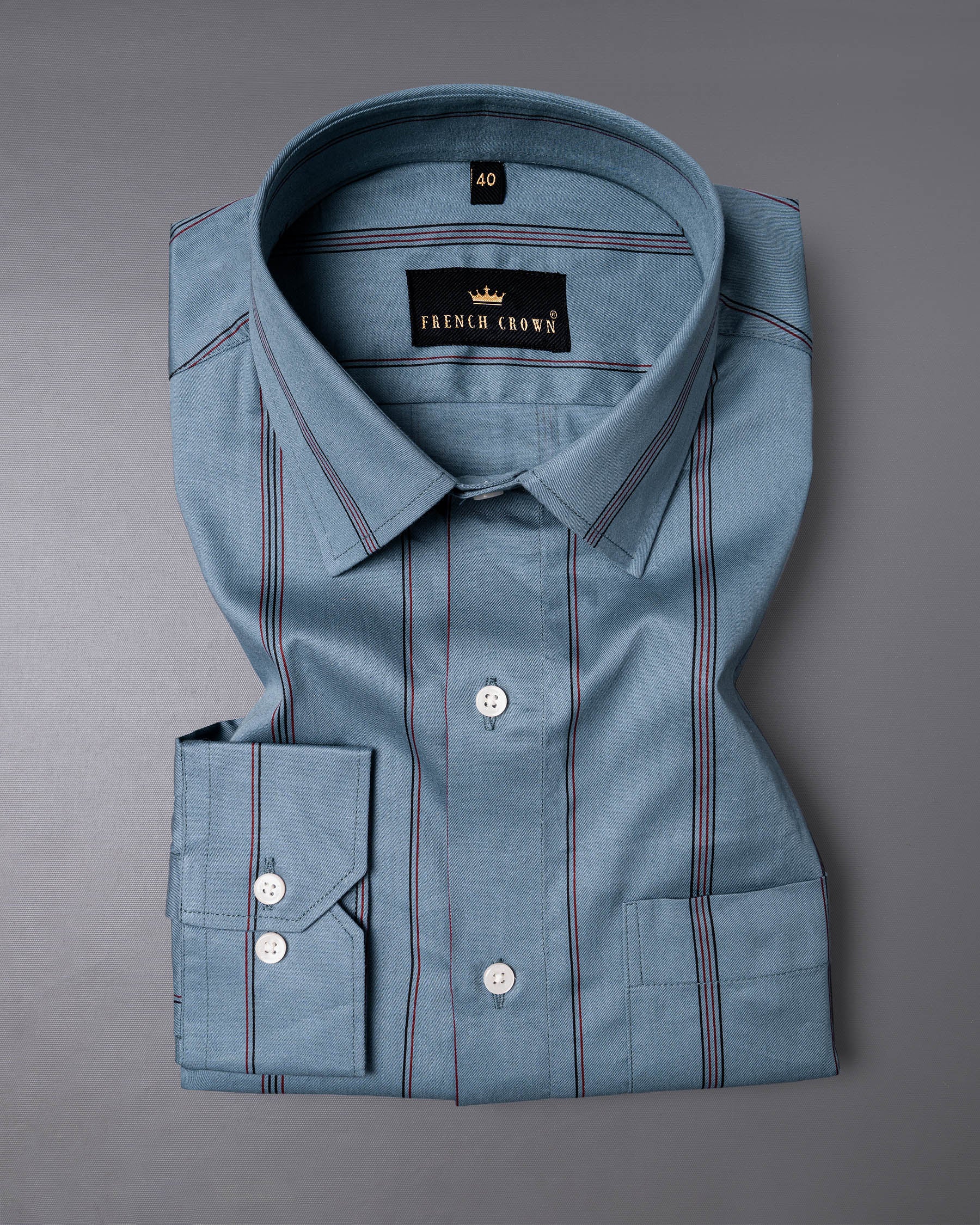 Gothic Grey Striped Royal Oxford Shirt 5983-38, 5983-H-38, 5983-39, 5983-H-39, 5983-40, 5983-H-40, 5983-42, 5983-H-42, 5983-44, 5983-H-44, 5983-46, 5983-H-46, 5983-48, 5983-H-48, 5983-50, 5983-H-50, 5983-52, 5983-H-52