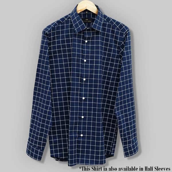 Blue Checked Soft Satin Shirt