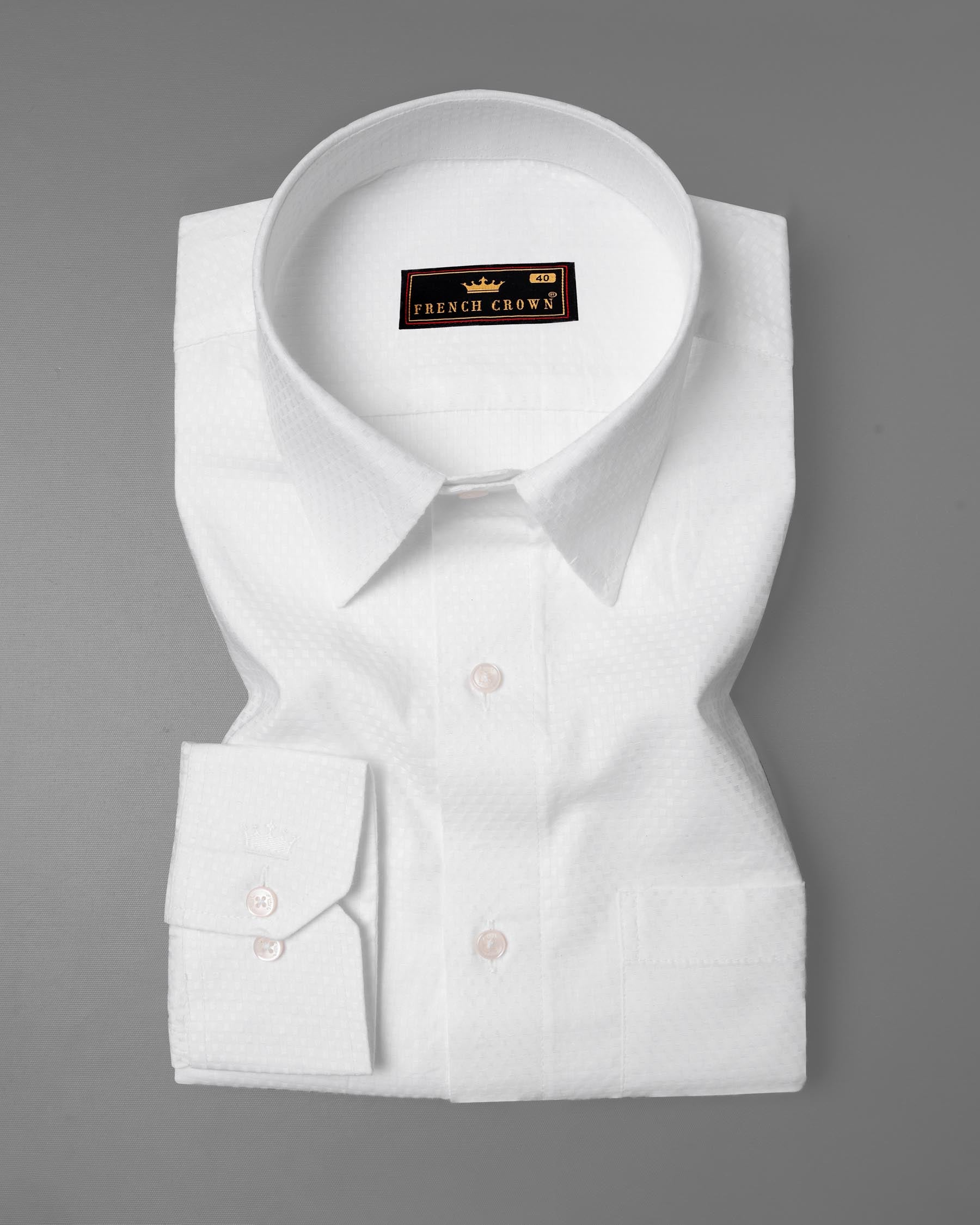 Bright White Dobby Textured Premium Giza Cotton Shirt 6086-38, 6086-H-38, 6086-39, 6086-H-39, 6086-40, 6086-H-40, 6086-42, 6086-H-42, 6086-44, 6086-H-44, 6086-46, 6086-H-46, 6086-48, 6086-H-48, 6086-50, 6086-H-50, 6086-52, 6086-H-52