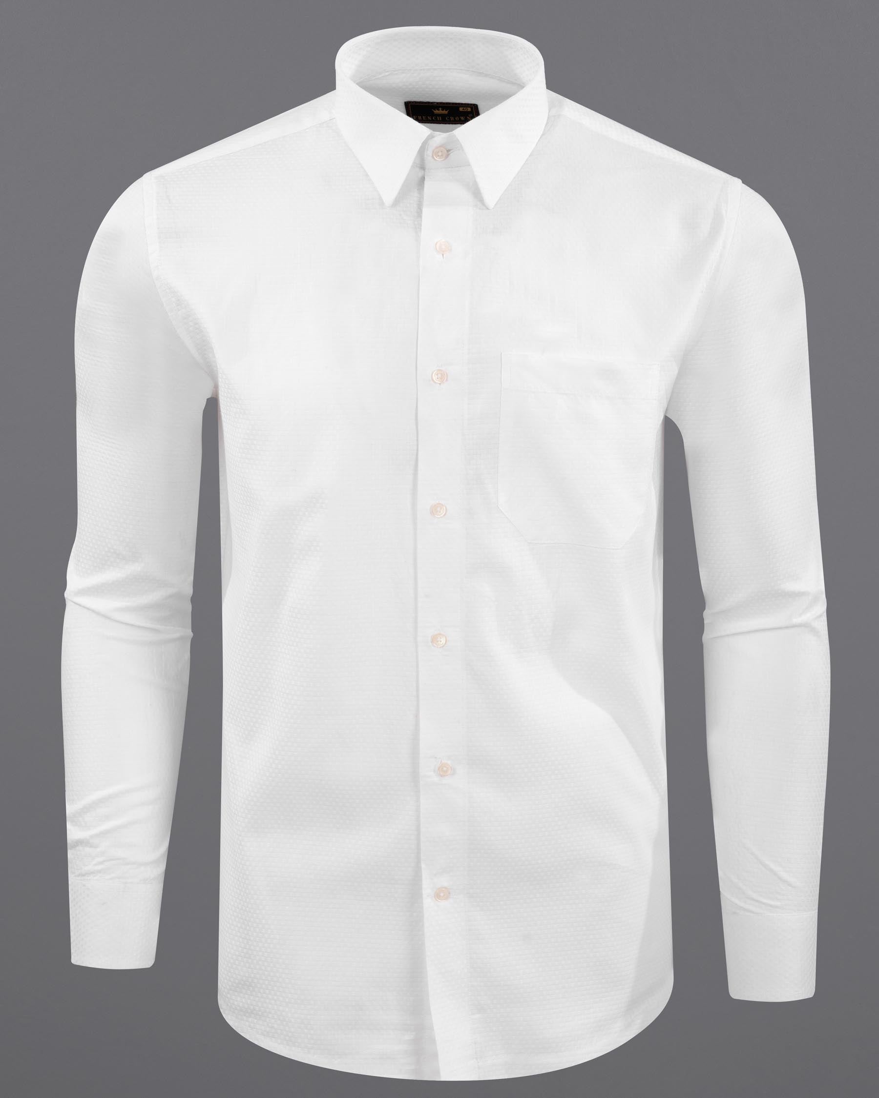 Bright White Dobby Textured Premium Giza Cotton Shirt 6086-38, 6086-H-38, 6086-39, 6086-H-39, 6086-40, 6086-H-40, 6086-42, 6086-H-42, 6086-44, 6086-H-44, 6086-46, 6086-H-46, 6086-48, 6086-H-48, 6086-50, 6086-H-50, 6086-52, 6086-H-52