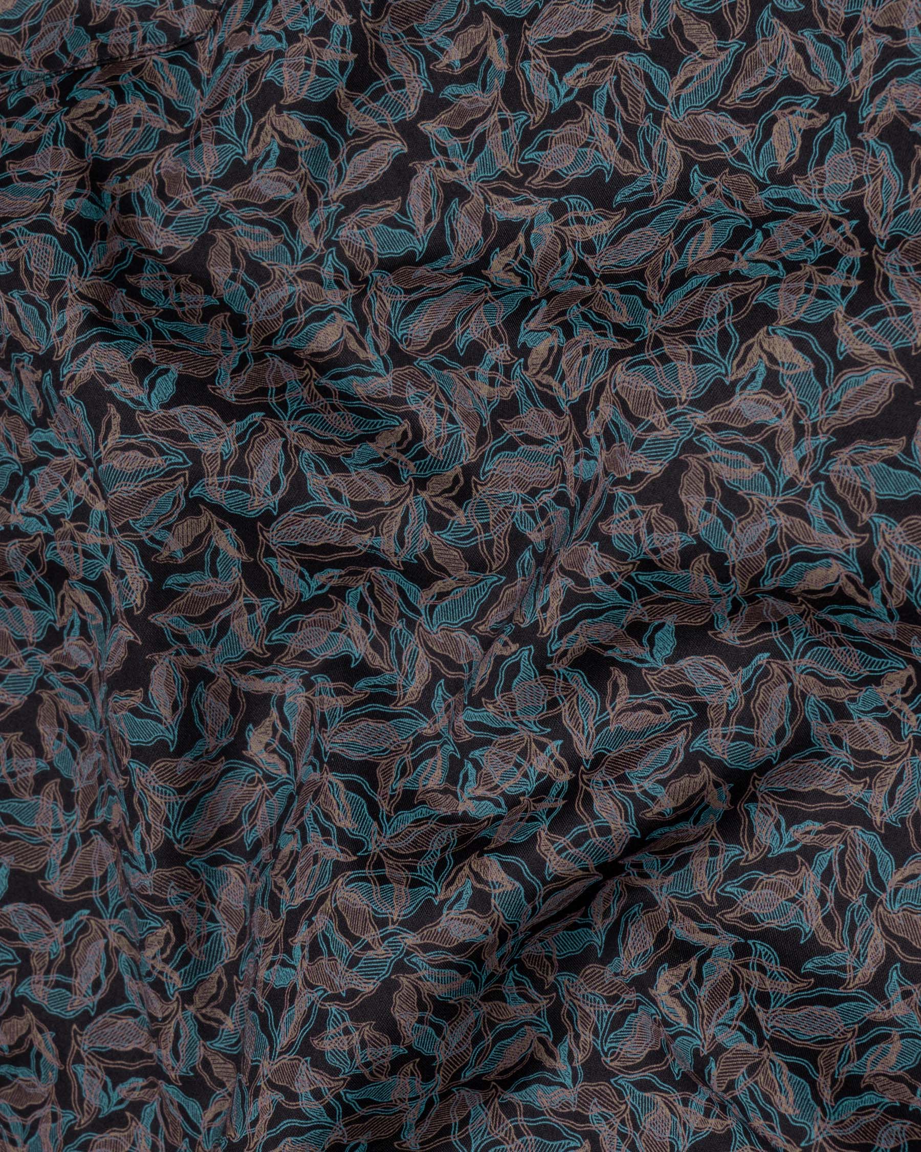 Jade Black Leaves Printed Super Soft Premium Cotton Shirt 6153-CA-38, 6153-CA-H-38, 6153-CA-39, 6153-CA-H-39, 6153-CA-40, 6153-CA-H-40, 6153-CA-42, 6153-CA-H-42, 6153-CA-44, 6153-CA-H-44, 6153-CA-46, 6153-CA-H-46, 6153-CA-48, 6153-CA-H-48, 6153-CA-50, 6153-CA-H-50, 6153-CA-52, 6153-CA-H-52