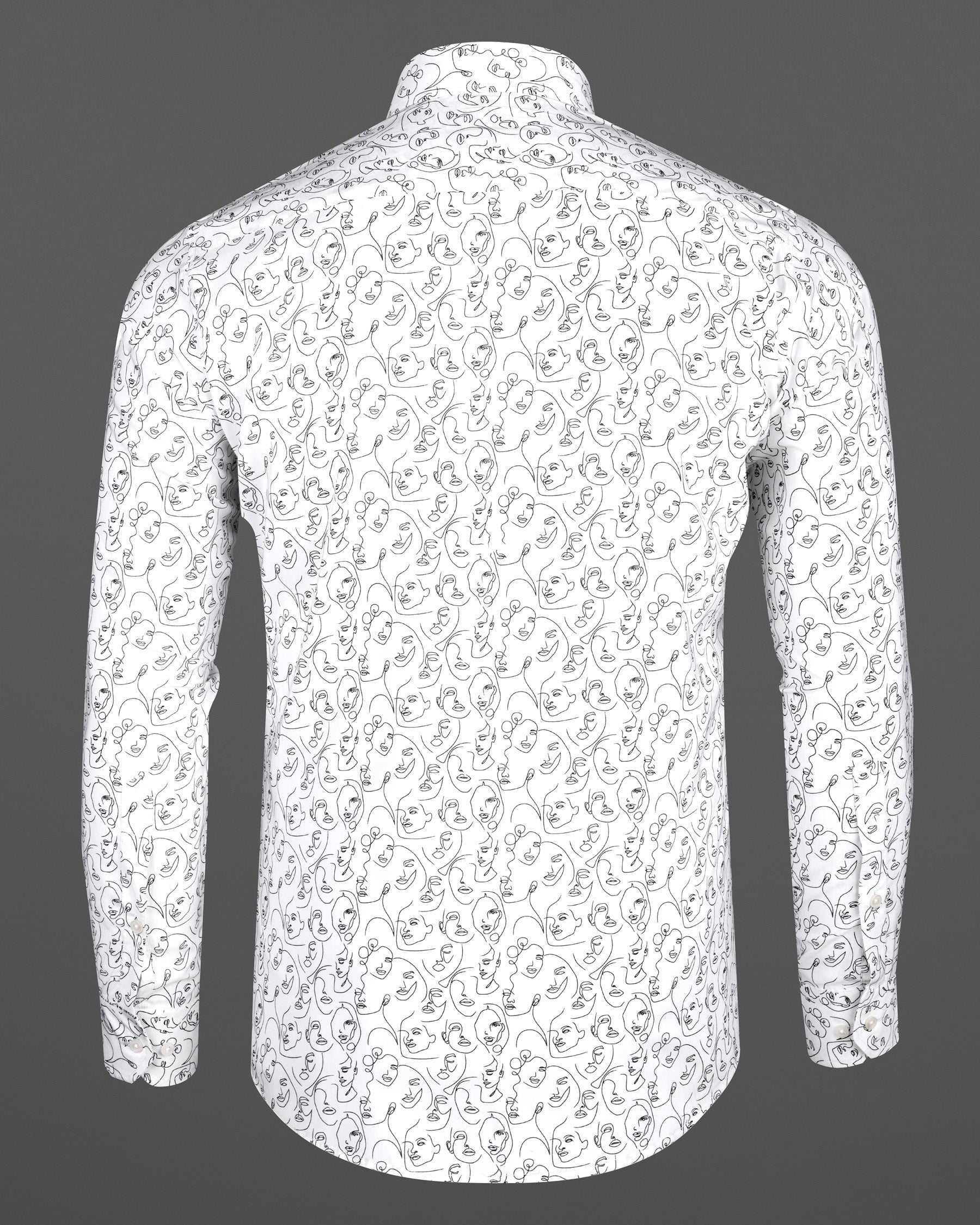 Bright White Faces Printed Premium Cotton Shirt 6232-38, 6232-H-38, 6232-39, 6232-H-39, 6232-40, 6232-H-40, 6232-42, 6232-H-42, 6232-44, 6232-H-44, 6232-46, 6232-H-46, 6232-48, 6232-H-48, 6232-50, 6232-H-50, 6232-52, 6232-H-52