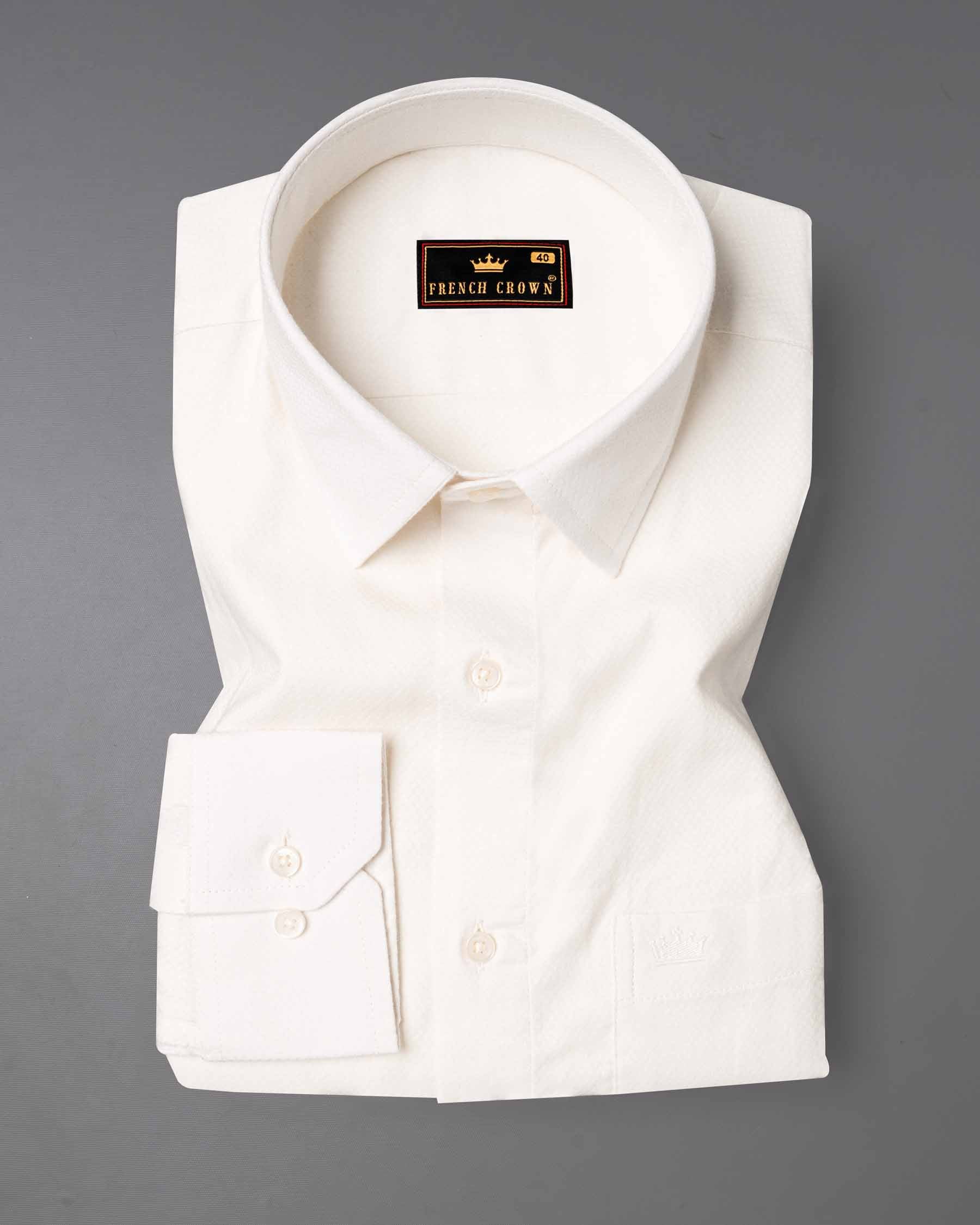 Milky White Dobby Textured Premium Giza Cotton Shirt 6308-38, 6308-H-38, 6308-39, 6308-H-39, 6308-40, 6308-H-40, 6308-42, 6308-H-42, 6308-44, 6308-H-44, 6308-46, 6308-H-46, 6308-48, 6308-H-48, 6308-50, 6308-H-50, 6308-52, 6308-H-52