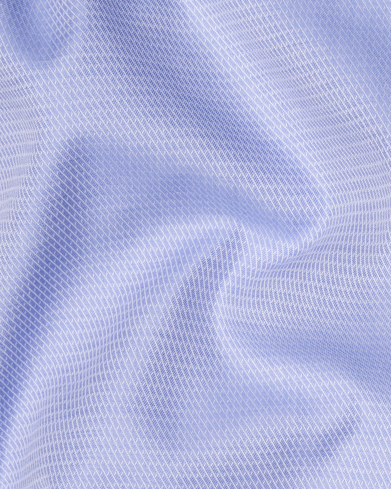 Periwinkle Blue Dobby Textured Premium Giza Cotton Shirt
