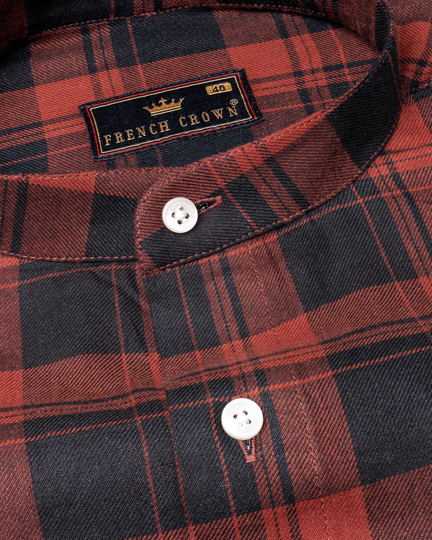 Jade Black and Medium Carmine Twill Plaid Premium Cotton Shirt 6373-M-38,6373-M-H-38,6373-M-39,6373-M-H-39,6373-M-40,6373-M-H-40,6373-M-42,6373-M-H-42,6373-M-44,6373-M-H-44,6373-M-46,6373-M-H-46,6373-M-48,6373-M-H-48,6373-M-50,6373-M-H-50,6373-M-52,6373-M-H-52AC