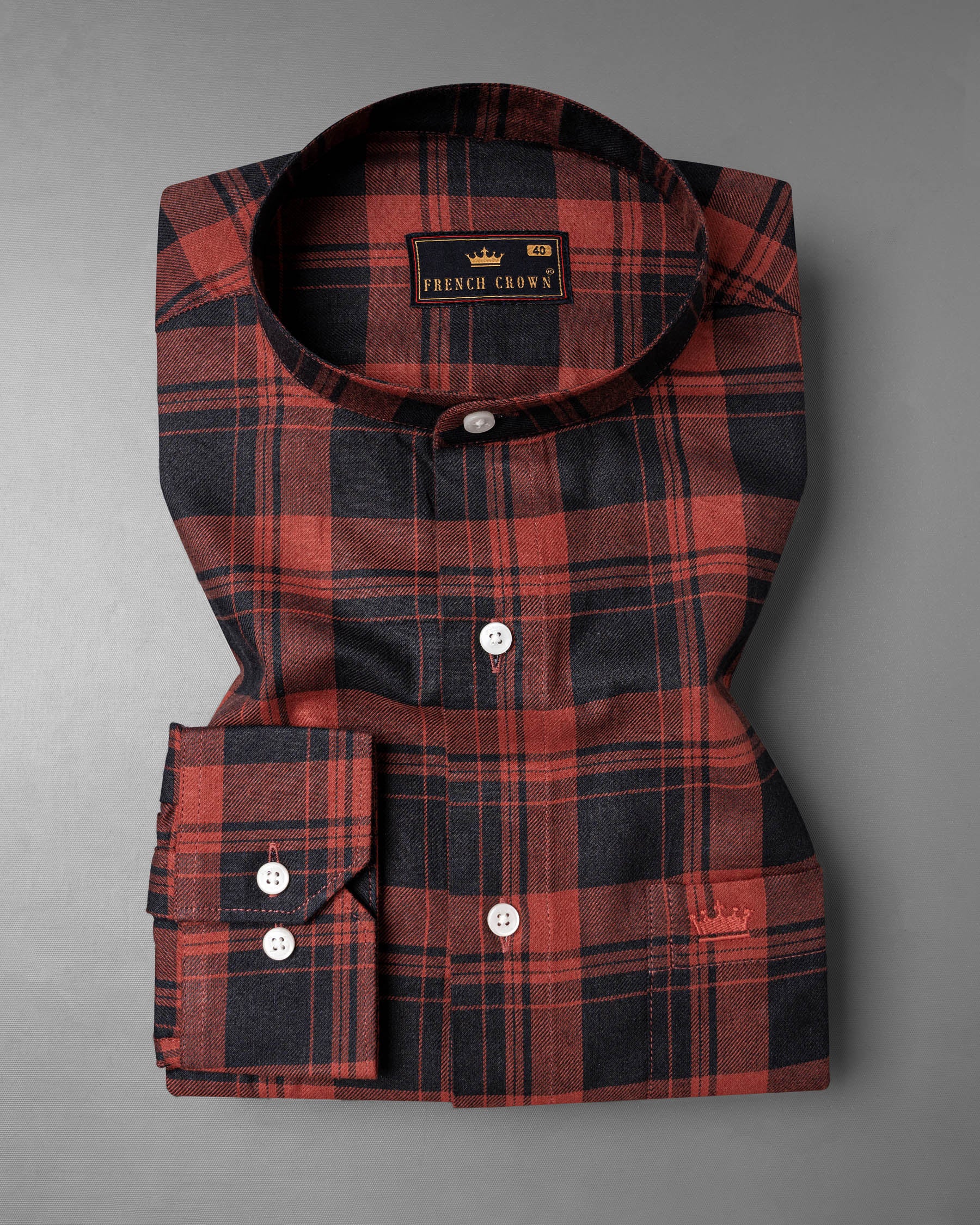Jade Black and Medium Carmine Twill Plaid Premium Cotton Shirt 6373-M-38,6373-M-H-38,6373-M-39,6373-M-H-39,6373-M-40,6373-M-H-40,6373-M-42,6373-M-H-42,6373-M-44,6373-M-H-44,6373-M-46,6373-M-H-46,6373-M-48,6373-M-H-48,6373-M-50,6373-M-H-50,6373-M-52,6373-M-H-52AC