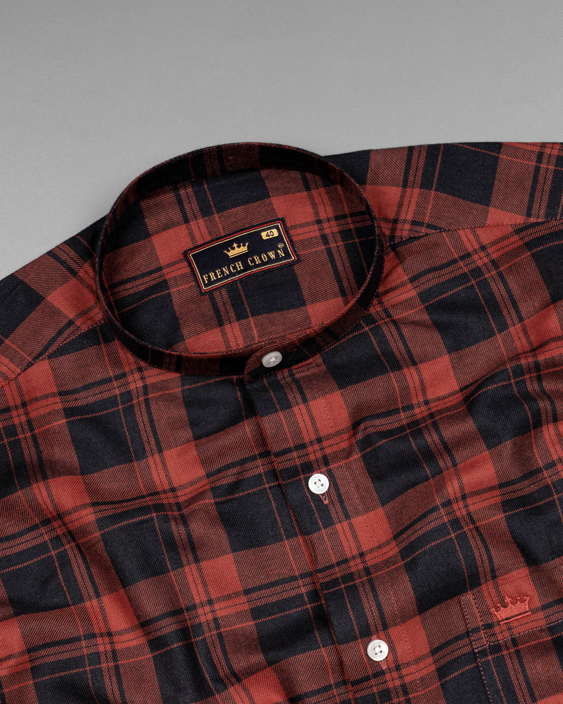 Jade Black and Medium Carmine Twill Plaid Premium Cotton Shirt 6373-M-38,6373-M-H-38,6373-M-39,6373-M-H-39,6373-M-40,6373-M-H-40,6373-M-42,6373-M-H-42,6373-M-44,6373-M-H-44,6373-M-46,6373-M-H-46,6373-M-48,6373-M-H-48,6373-M-50,6373-M-H-50,6373-M-52,6373-M-H-52AC