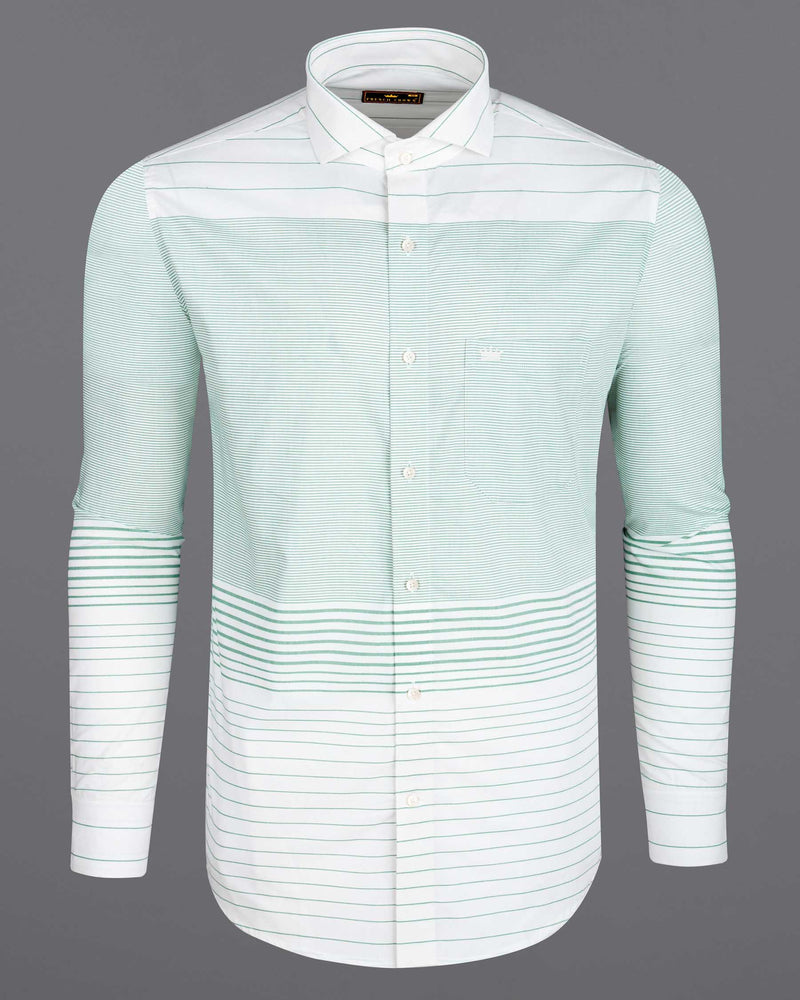 Bright White with Green Horizontal Striped Premium Cotton Shirt 6392-CA-38,6392-CA-H-38,6392-CA-39,6392-CA-H-39,6392-CA-40,6392-CA-H-40,6392-CA-42,6392-CA-H-42,6392-CA-44,6392-CA-H-44,6392-CA-46,6392-CA-H-46,6392-CA-48,6392-CA-H-48,6392-CA-50,6392-CA-H-50,6392-CA-52,6392-CA-H-52