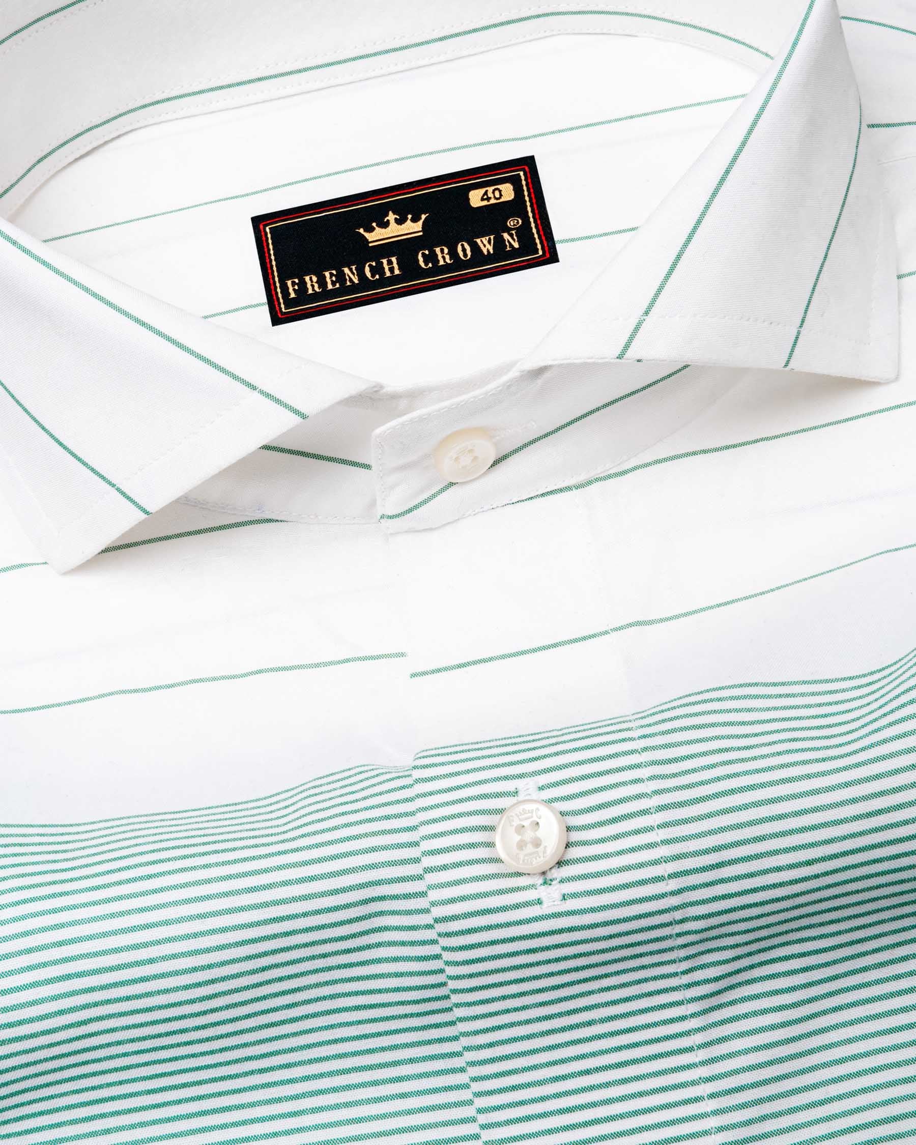 Bright White with Green Horizontal Striped Premium Cotton Shirt 6392-CA-38,6392-CA-H-38,6392-CA-39,6392-CA-H-39,6392-CA-40,6392-CA-H-40,6392-CA-42,6392-CA-H-42,6392-CA-44,6392-CA-H-44,6392-CA-46,6392-CA-H-46,6392-CA-48,6392-CA-H-48,6392-CA-50,6392-CA-H-50,6392-CA-52,6392-CA-H-52