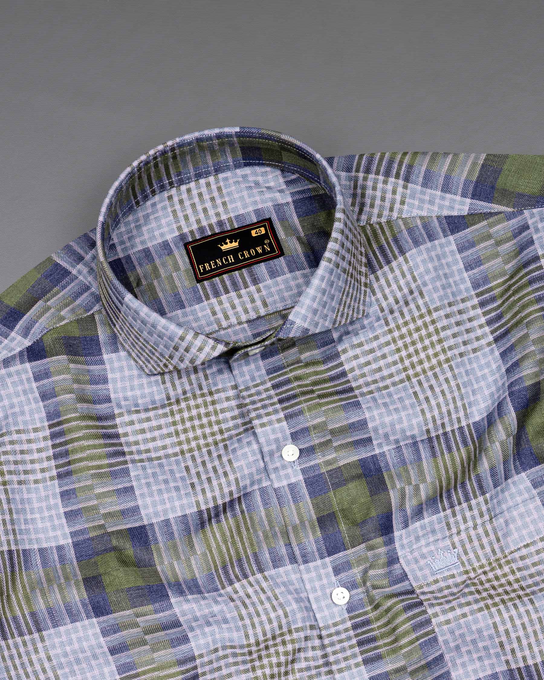 Comet Blue Twill Checkered Premium Cotton Shirt 6410-CA-38, 6410-CA-H-38, 6410-CA-39, 6410-CA-H-39, 6410-CA-40, 6410-CA-H-40, 6410-CA-42, 6410-CA-H-42, 6410-CA-44, 6410-CA-H-44, 6410-CA-46, 6410-CA-H-46, 6410-CA-48, 6410-CA-H-48, 6410-CA-50, 6410-CA-H-50, 6410-CA-52, 6410-CA-H-52