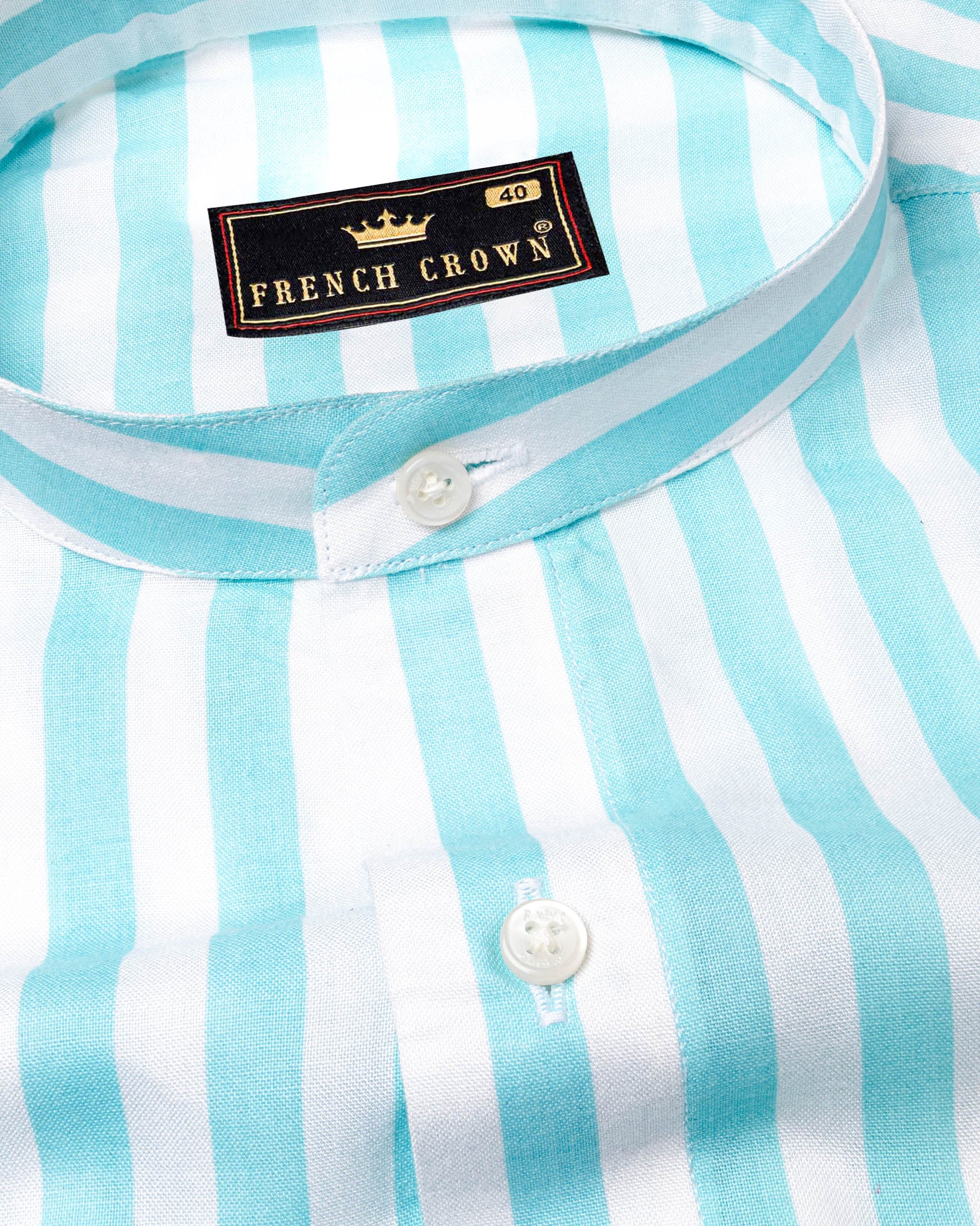 Aqua Blue and White Striped Tencel Shirt 6424-M-38, 6424-M-H-38, 6424-M-39, 6424-M-H-39, 6424-M-40, 6424-M-H-40, 6424-M-42, 6424-M-H-42, 6424-M-44, 6424-M-H-44, 6424-M-46, 6424-M-H-46, 6424-M-48, 6424-M-H-48, 6424-M-50, 6424-M-H-50, 6424-M-52, 6424-M-H-52