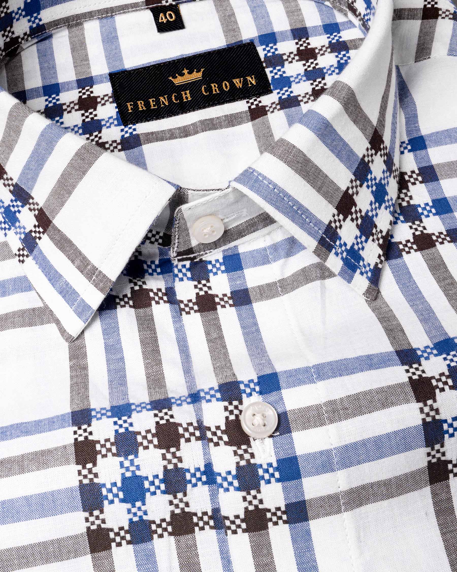Bright White Plaid Dobby Textured Premium Giza Cotton Shir 6431-38, 6431-H-38, 6431-39, 6431-H-39, 6431-40, 6431- M-H-40, 6431-42, 6431-H-42, 6431-44, 6431-H-44, 6431-46, 6431-H-46, 6431-48, 6431-H-48, 6431-50, 6431-H-50, 6431-52, 6431-H-52