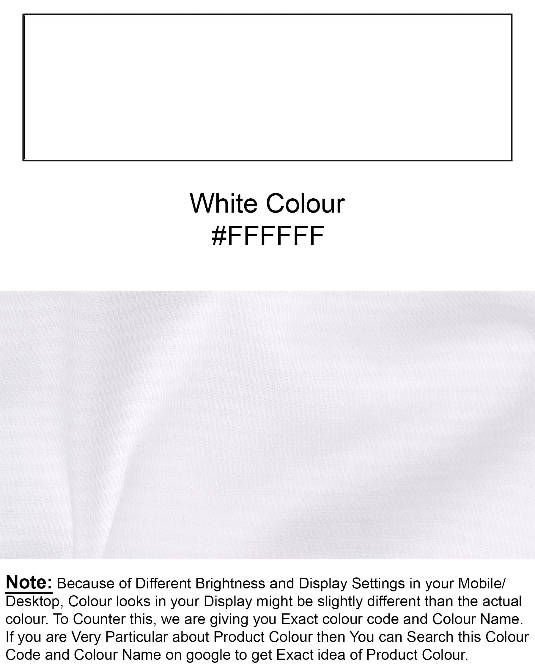 Bright White Dobby Textured Premium Giza Cotton Shirt