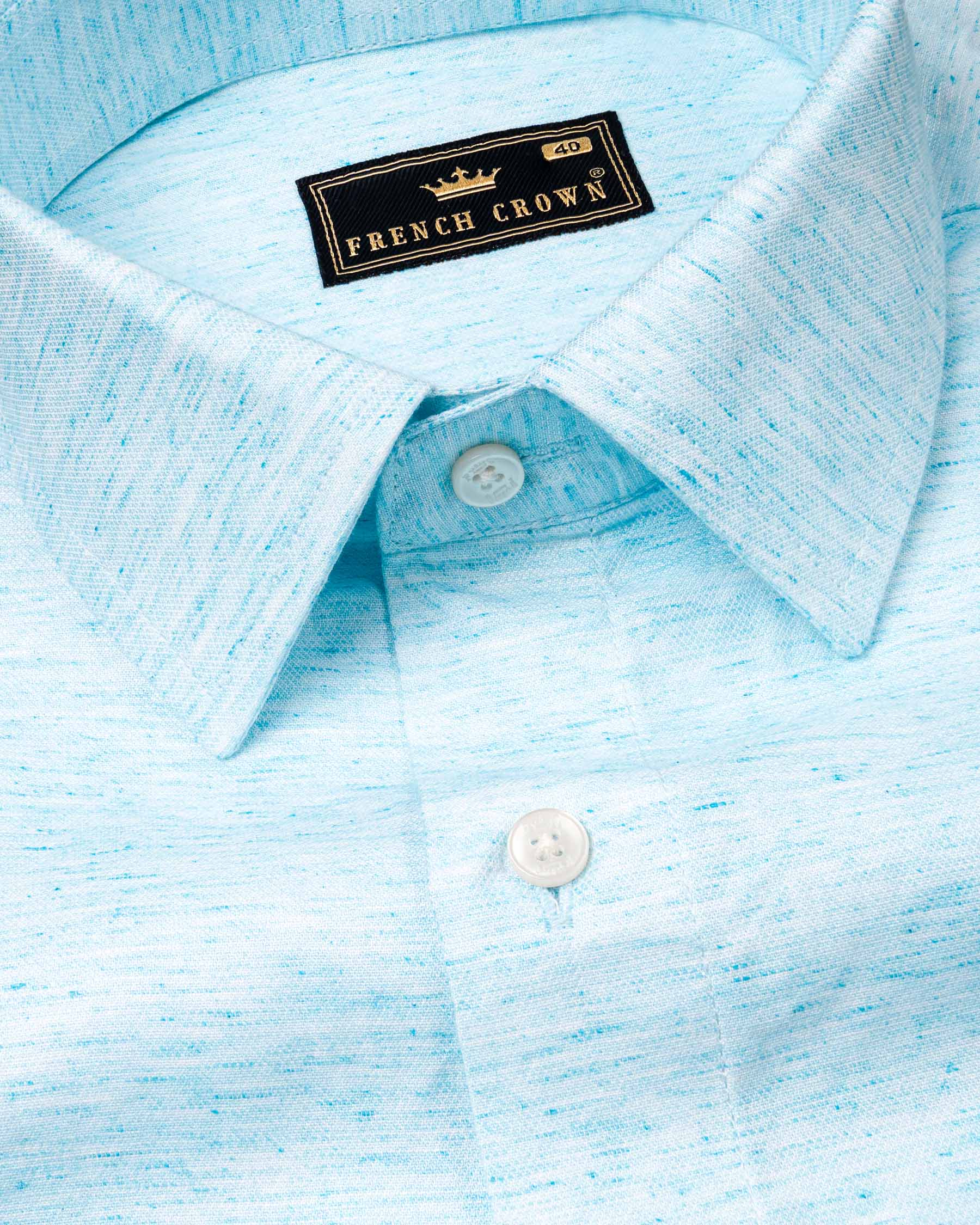 Morning Glory Blue Twill Textured Premium Cotton Shirt 6444-38, 6444-H-38, 6444-39, 6444-H-39, 6444-40, 6444-H-40, 6444-42, 6444-H-42, 6444-44, 6444-H-44, 6444-46, 6444-H-46, 6444-48, 6444-H-48, 6444-50, 6444-H-50, 6444-52, 6444-H-52