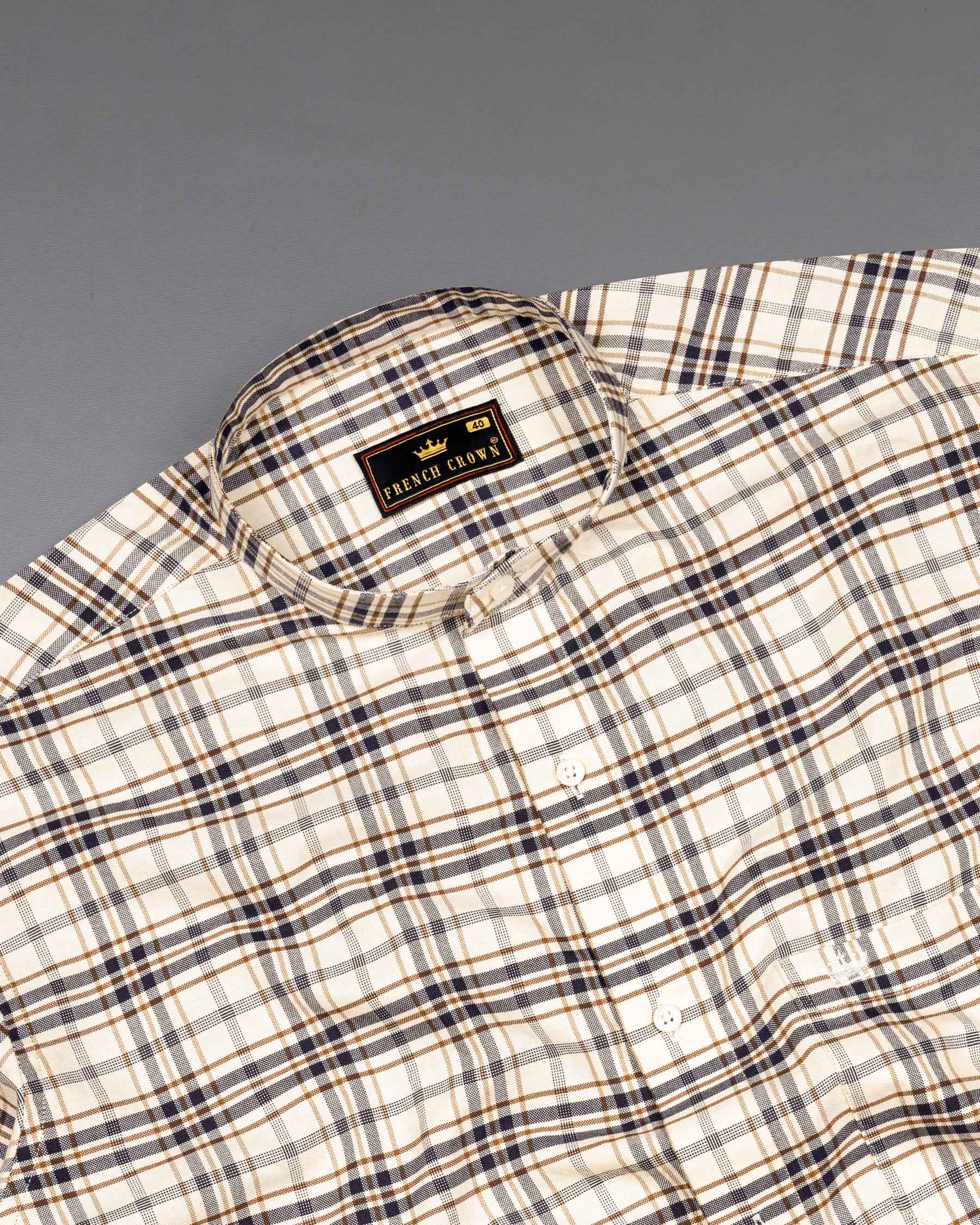 Dust Storm Beige Plaid Royal Oxford Shirt