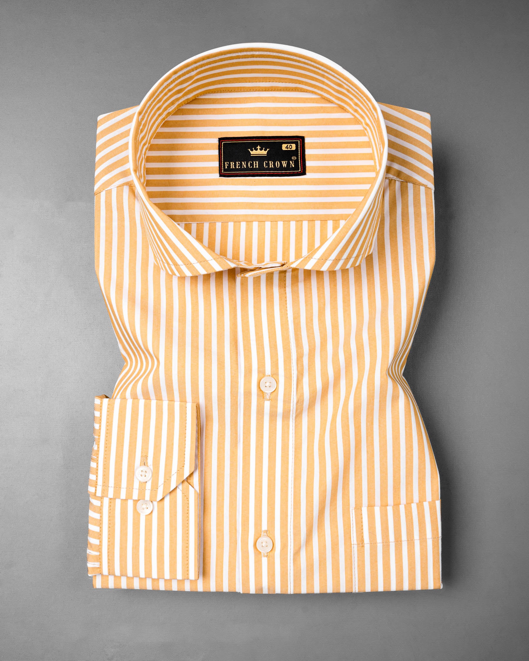 Apricot Yellow Striped Premium Cotton Shirt 6465-CA-38, 6465-CA-H-38, 6465-CA-39, 6465-CA-H-39, 6465-CA-40, 6465-CA-H-40, 6465-CA-42, 6465-CA-H-42, 6465-CA-44, 6465-CA-H-44, 6465-CA-46, 6465-CA-H-46, 6465-CA-48, 6465-CA-H-48, 6465-CA-50, 6465-CA-H-50, 6465-CA-52, 6465-CA-H-52