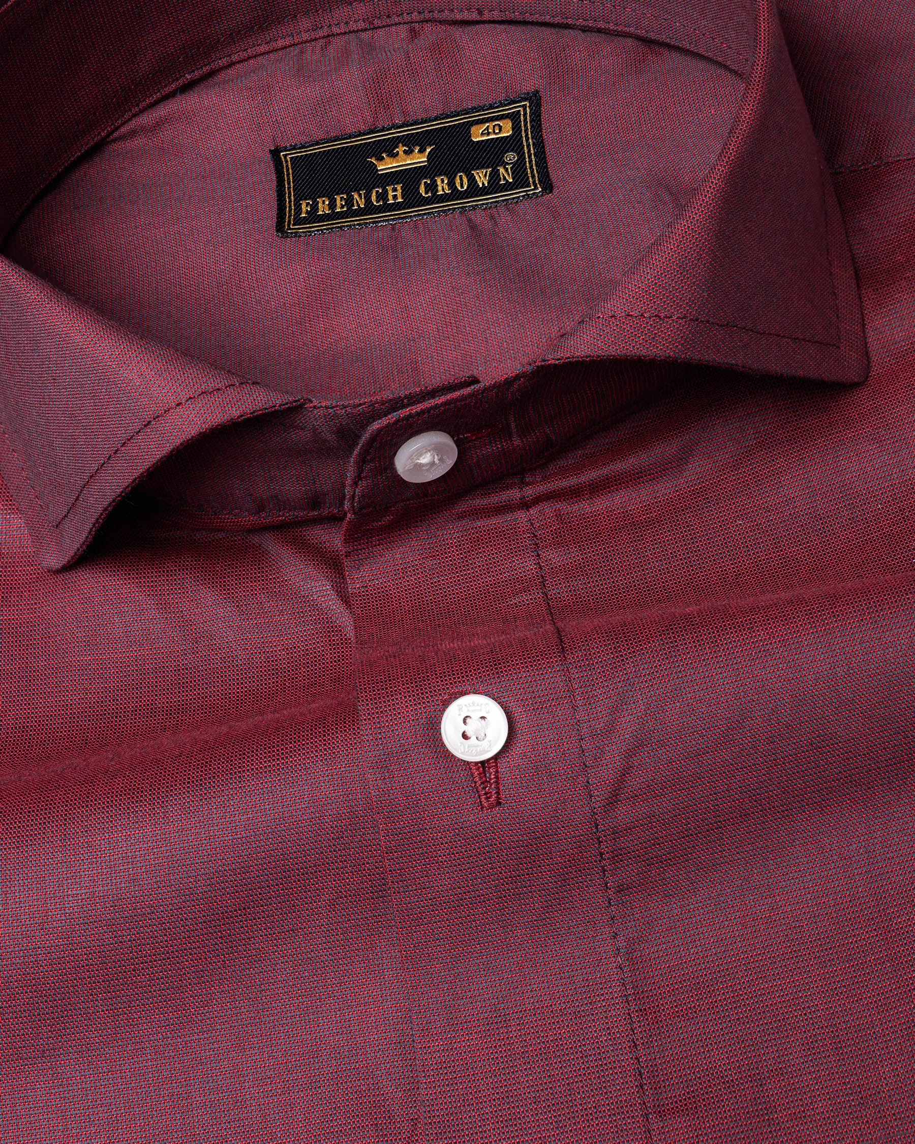 Cordovan Maroon Chambray Textured Shirt 6481-CA-38, 6481-CA-H-38, 6481-CA-39, 6481-CA-H-39, 6481-CA-40, 6481-CA-H-40, 6481-CA-42, 6481-CA-H-42, 6481-CA-44, 6481-CA-H-44, 6481-CA-46, 6481-CA-H-46, 6481-CA-48, 6481-CA-H-48, 6481-CA-50, 6481-CA-H-50, 6481-CA-52, 6481-CA-H-52