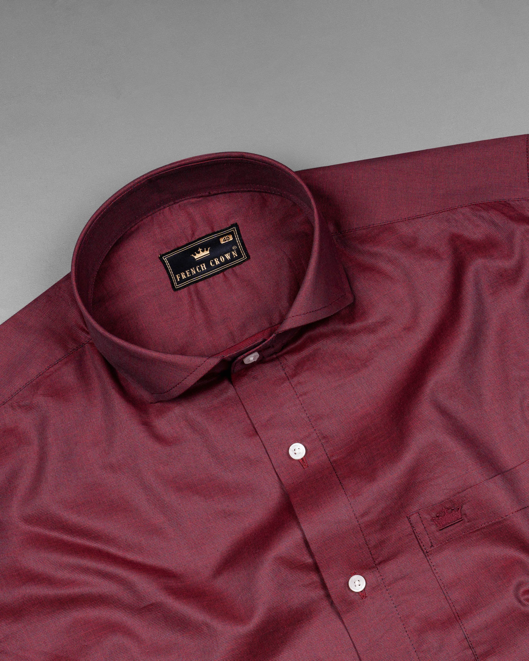 Cordovan Maroon Chambray Textured Shirt 6481-CA-38, 6481-CA-H-38, 6481-CA-39, 6481-CA-H-39, 6481-CA-40, 6481-CA-H-40, 6481-CA-42, 6481-CA-H-42, 6481-CA-44, 6481-CA-H-44, 6481-CA-46, 6481-CA-H-46, 6481-CA-48, 6481-CA-H-48, 6481-CA-50, 6481-CA-H-50, 6481-CA-52, 6481-CA-H-52