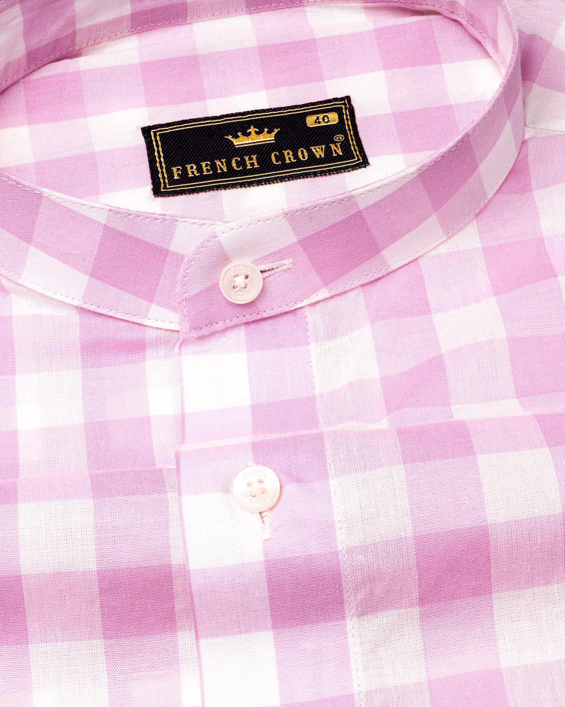 Chantilly Pink and White Checkered Premium Cotton Shirt 6501-M-38, 6501-M-H-38, 6501-M-39, 6501-M-H-39, 6501-M-40, 6501-M-H-40, 6501-M-42, 6501-M-H-42, 6501-M-44, 6501-M-H-44, 6501-M-46, 6501-M-H-46, 6501-M-48, 6501-M-H-48, 6501-M-50, 6501-M-H-50, 6501-M-52, 6501-M-H-52