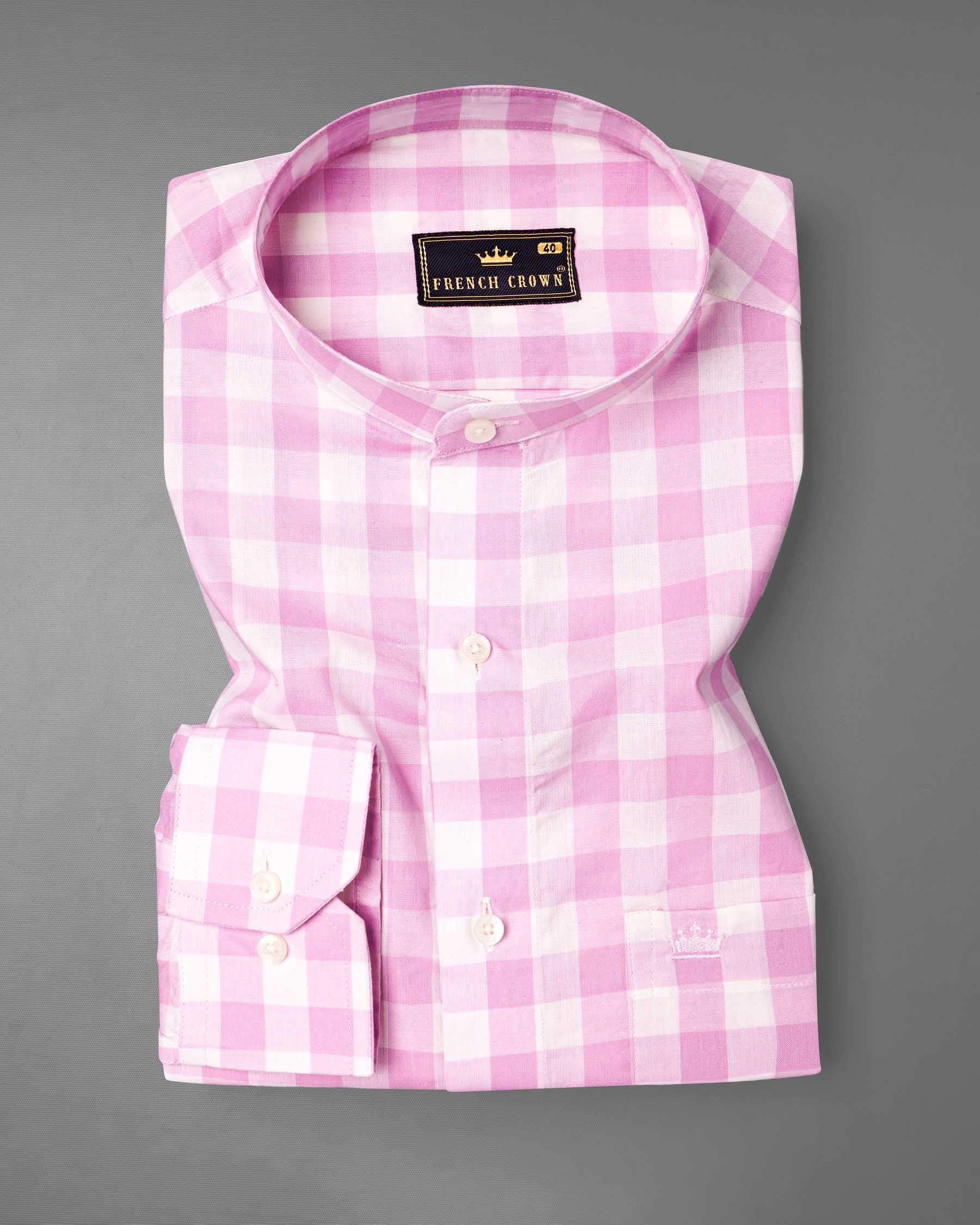 Chantilly Pink and White Checkered Premium Cotton Shirt 6501-M-38, 6501-M-H-38, 6501-M-39, 6501-M-H-39, 6501-M-40, 6501-M-H-40, 6501-M-42, 6501-M-H-42, 6501-M-44, 6501-M-H-44, 6501-M-46, 6501-M-H-46, 6501-M-48, 6501-M-H-48, 6501-M-50, 6501-M-H-50, 6501-M-52, 6501-M-H-52