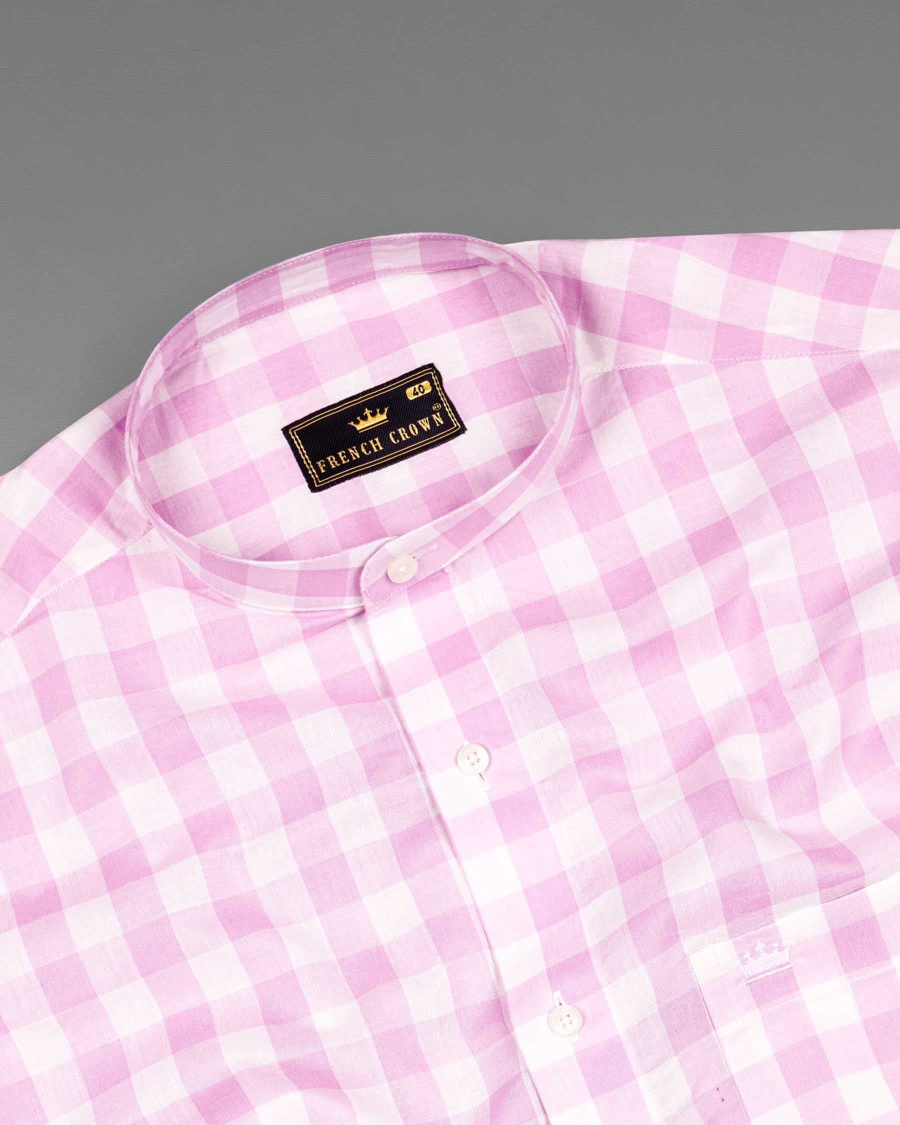 Chantilly Pink and White Checkered Premium Cotton Shirt 6501-M-38, 6501-M-H-38, 6501-M-39, 6501-M-H-39, 6501-M-40, 6501-M-H-40, 6501-M-42, 6501-M-H-42, 6501-M-44, 6501-M-H-44, 6501-M-46, 6501-M-H-46, 6501-M-48, 6501-M-H-48, 6501-M-50, 6501-M-H-50, 6501-M-52, 6501-M-H-52