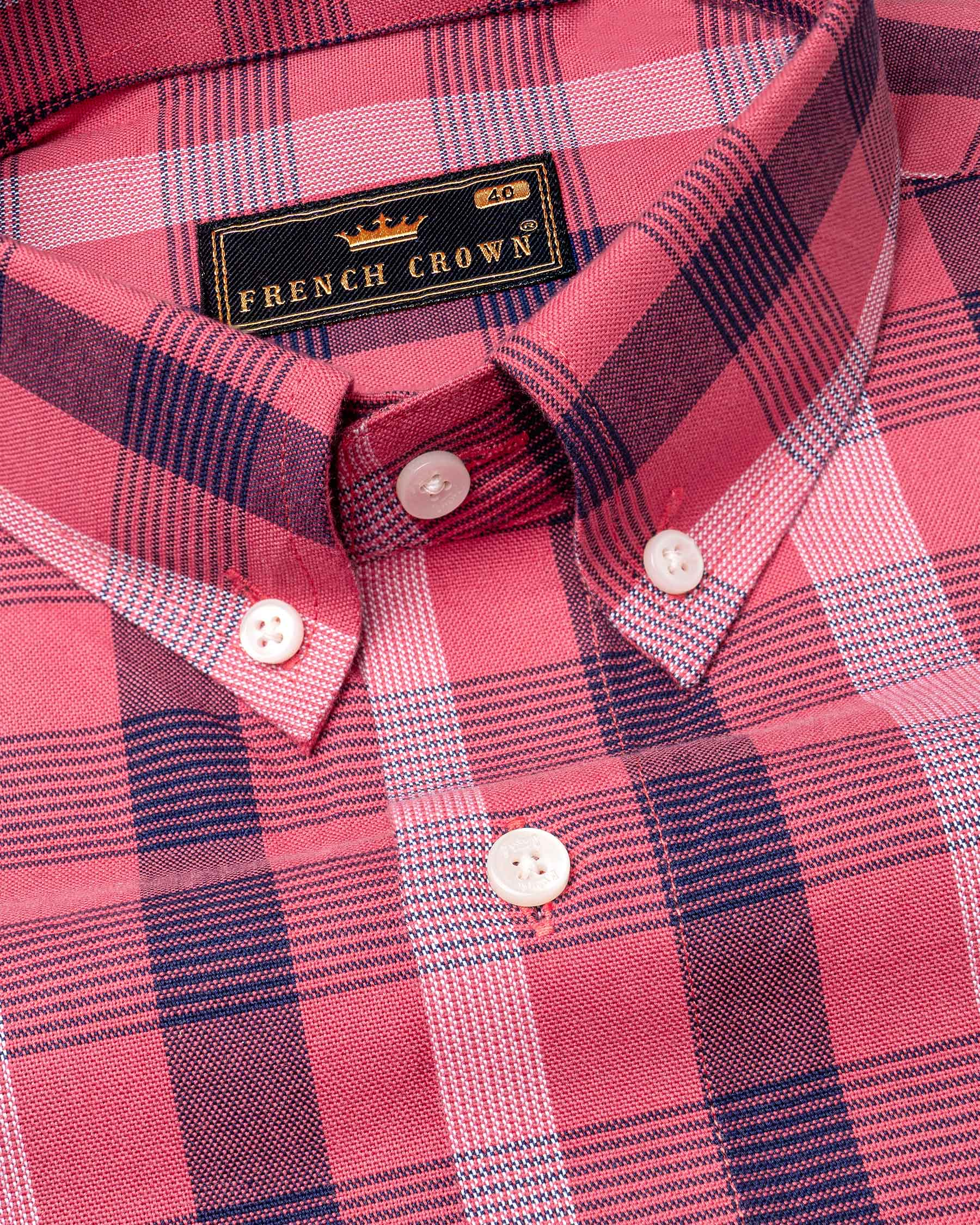 Holy Pink Checkered Royal Oxford Shirt 6511-BD-38, 6511-BD-H-38, 6511-BD-39, 6511-BD-H-39, 6511-BD-40, 6511-BD-H-40, 6511-BD-42, 6511-BD-H-42, 6511-BD-44, 6511-BD-H-44, 6511-BD-46, 6511-BD-H-46, 6511-BD-48, 6511-BD-H-48, 6511-BD-50, 6511-BD-H-50, 6511-BD-52, 6511-BD-H-52