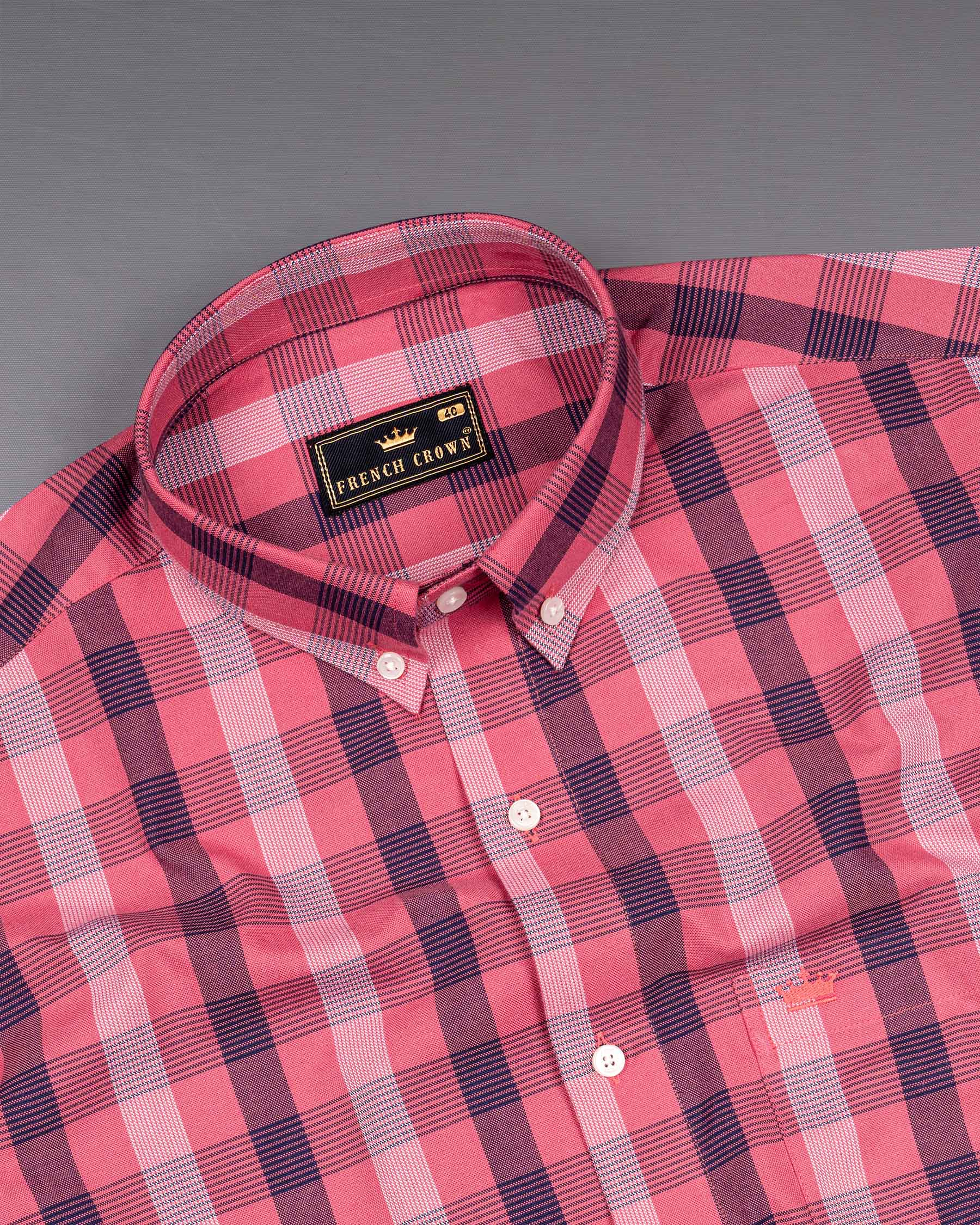 Holy Pink Checkered Royal Oxford Shirt 6511-BD-38, 6511-BD-H-38, 6511-BD-39, 6511-BD-H-39, 6511-BD-40, 6511-BD-H-40, 6511-BD-42, 6511-BD-H-42, 6511-BD-44, 6511-BD-H-44, 6511-BD-46, 6511-BD-H-46, 6511-BD-48, 6511-BD-H-48, 6511-BD-50, 6511-BD-H-50, 6511-BD-52, 6511-BD-H-52