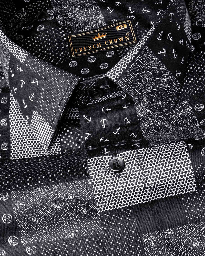 Jade Black and White Quirky Printed Super Soft Premium Cotton Shirt 6548-BLK-38,6548-BLK-H-38,6548-BLK-39,6548-BLK-H-39,6548-BLK-40,6548-BLK-H-40,6548-BLK-42,6548-BLK-H-42,6548-BLK-44,6548-BLK-H-44,6548-BLK-46,6548-BLK-H-46,6548-BLK-48,6548-BLK-H-48,6548-BLK-50,6548-BLK-H-50,6548-BLK-52,6548-BLK-H-52