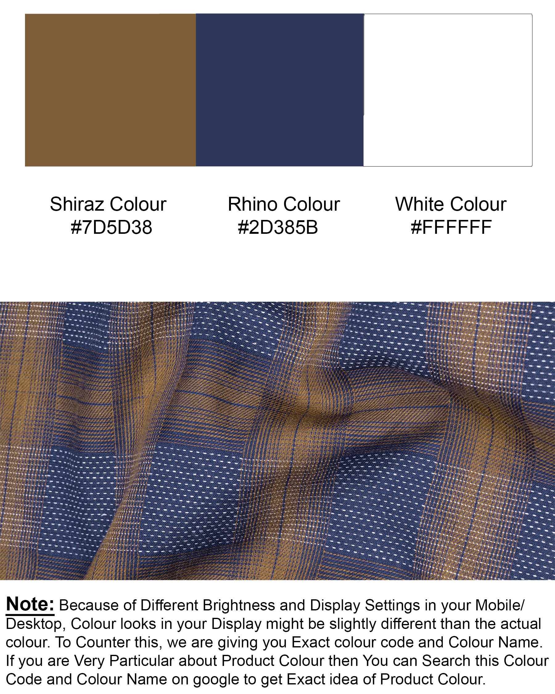 Shiraz Brown with Rhino Blue Windowpane Dobby Premium Giza Cotton Kurta Shirt  6570-KS-38,6570-KS-38,6570-KS-39,6570-KS-39,6570-KS-40,6570-KS-40,6570-KS-42,6570-KS-42,6570-KS-44,6570-KS-44,6570-KS-46,6570-KS-46,6570-KS-48,6570-KS-48,6570-KS-50,6570-KS-50,6570-KS-52,6570-KS-52