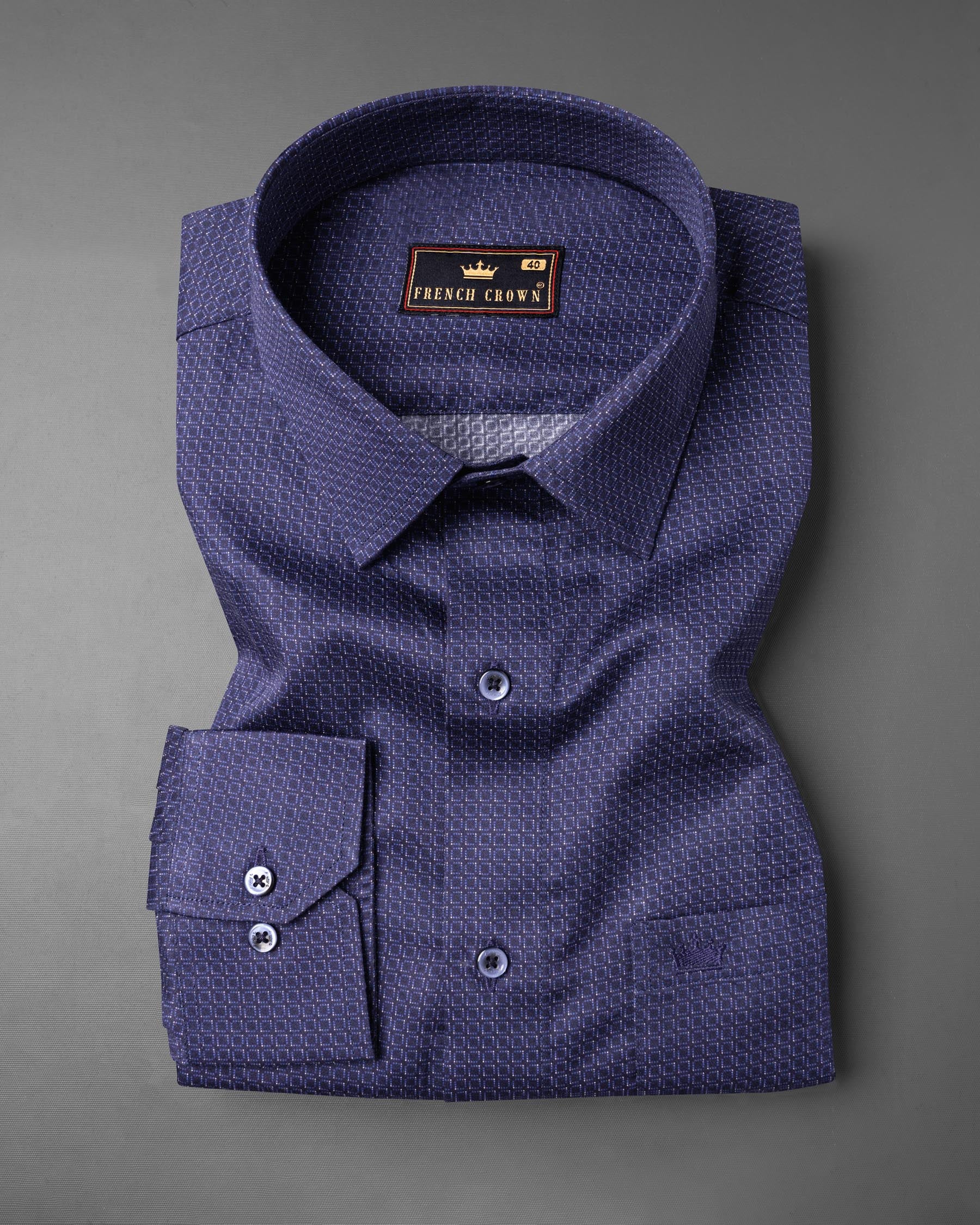 Blackcurrant with Chambray Blue Geometrical Print Super Soft premium Cotton Shirt 6583-BLE-38,6583-BLE-38,6583-BLE-39,6583-BLE-39,6583-BLE-40,6583-BLE-40,6583-BLE-42,6583-BLE-42,6583-BLE-44,6583-BLE-44,6583-BLE-46,6583-BLE-46,6583-BLE-48,6583-BLE-48,6583-BLE-50,6583-BLE-50,6583-BLE-52,6583-BLE-52