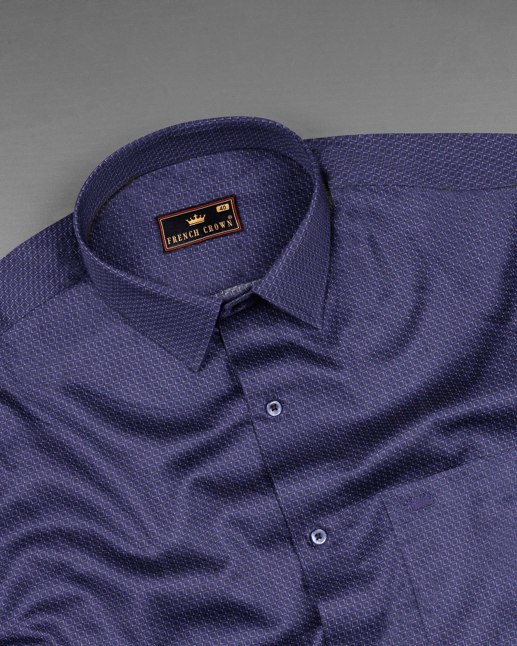 Blackcurrant with Chambray Blue Geometrical Print Super Soft premium Cotton Shirt 6583-BLE-38,6583-BLE-38,6583-BLE-39,6583-BLE-39,6583-BLE-40,6583-BLE-40,6583-BLE-42,6583-BLE-42,6583-BLE-44,6583-BLE-44,6583-BLE-46,6583-BLE-46,6583-BLE-48,6583-BLE-48,6583-BLE-50,6583-BLE-50,6583-BLE-52,6583-BLE-52
